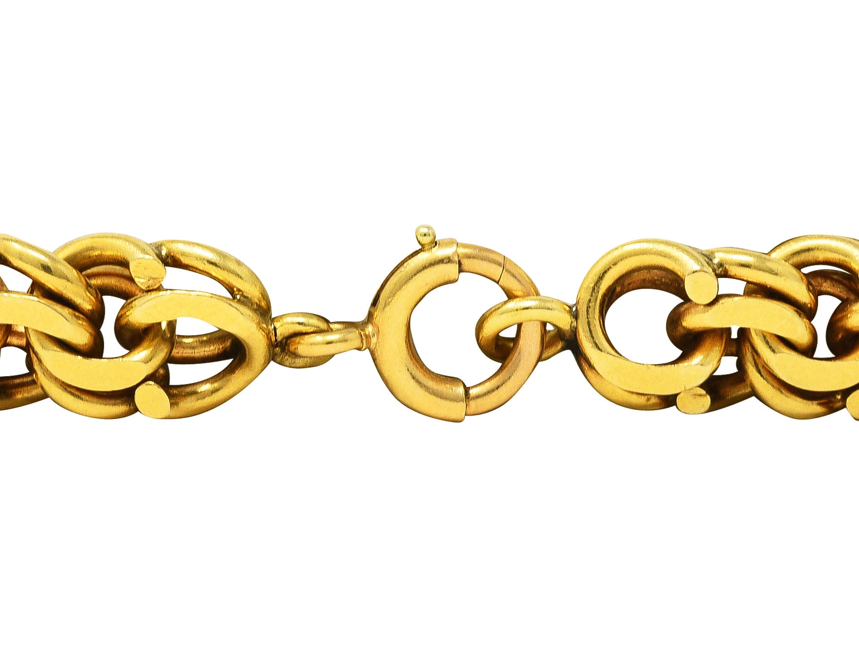 Tiffany & Co. Vintage 14 Karat Yellow Gold Double Curb Chain Link Bracelet Wilson's Estate Jewelry