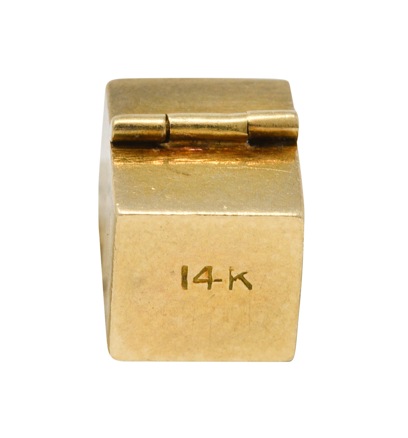 Retro Diamond 14 Karat Gold Marriage Ring Box Charmcharm - Wilson's Estate Jewelry