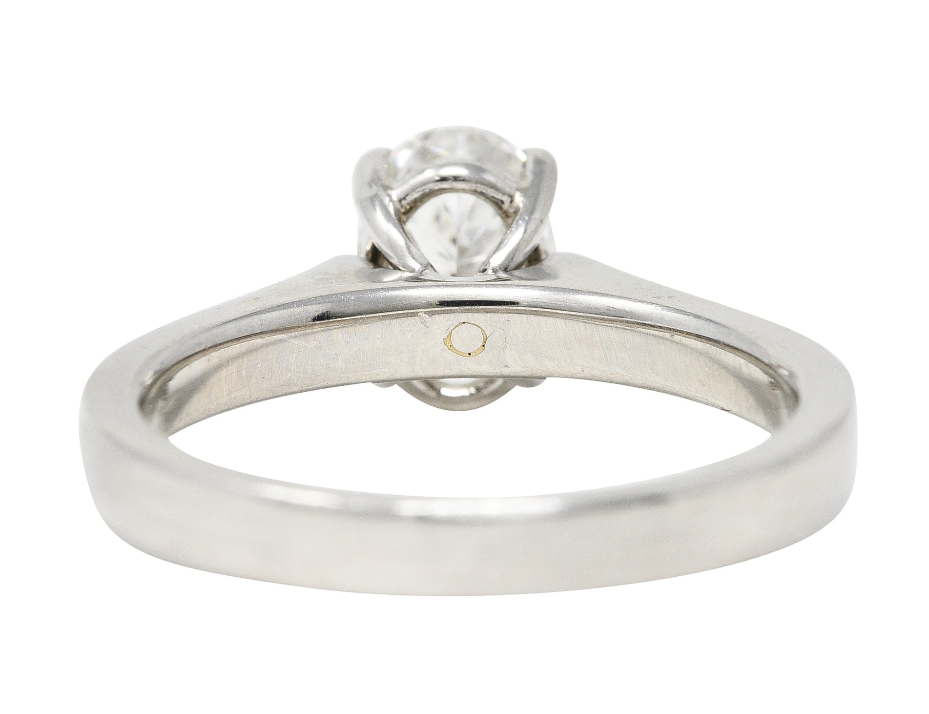 Contemporary Oval Cut 1.26 CTW Diamond Platinum Pavé Engagement Ring GIA Wilson's Estate Jewelry