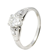 Art Deco Demaria 0.91 CTW Diamond Platinum Engagement Ring Wilson's Estate Jewelry