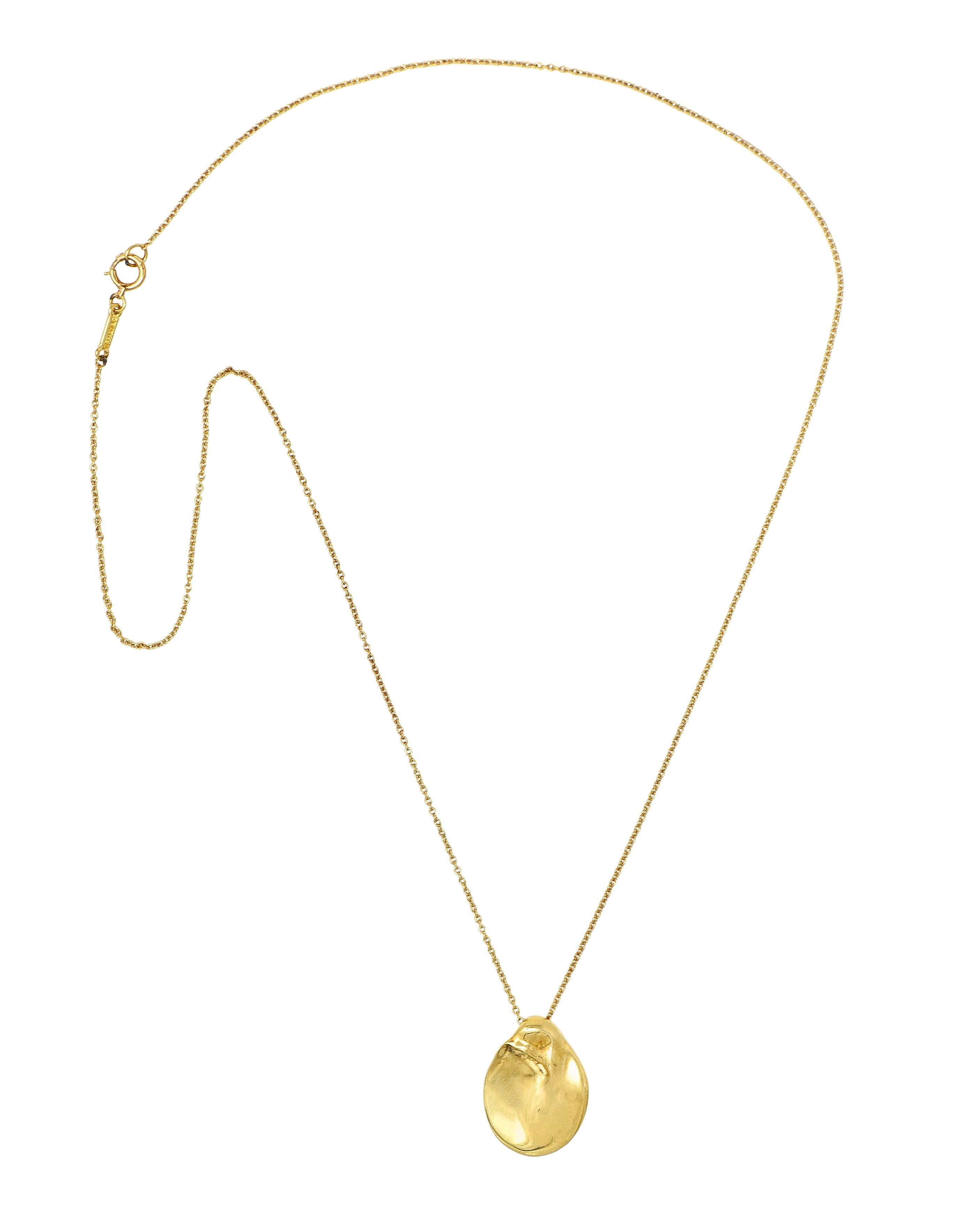 Elsa Peretti Tiffany & Co. 18 Karat Yellow Gold Organic Form Pendant Necklace