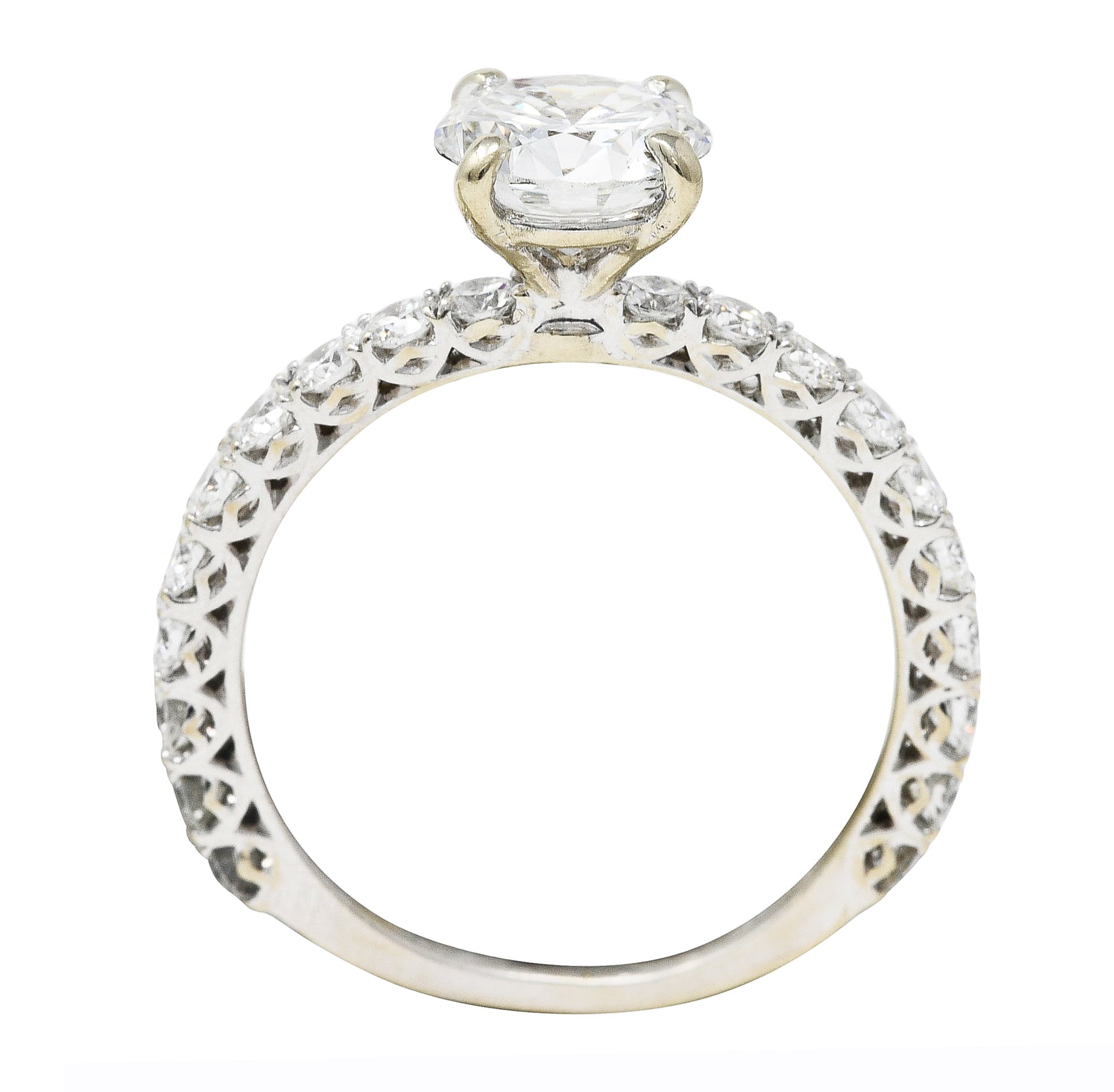 Contemporary 1.86 CTW Round Diamond 18 Karat White Gold Engagement Ring GIA Wilson's Estate Jewelry