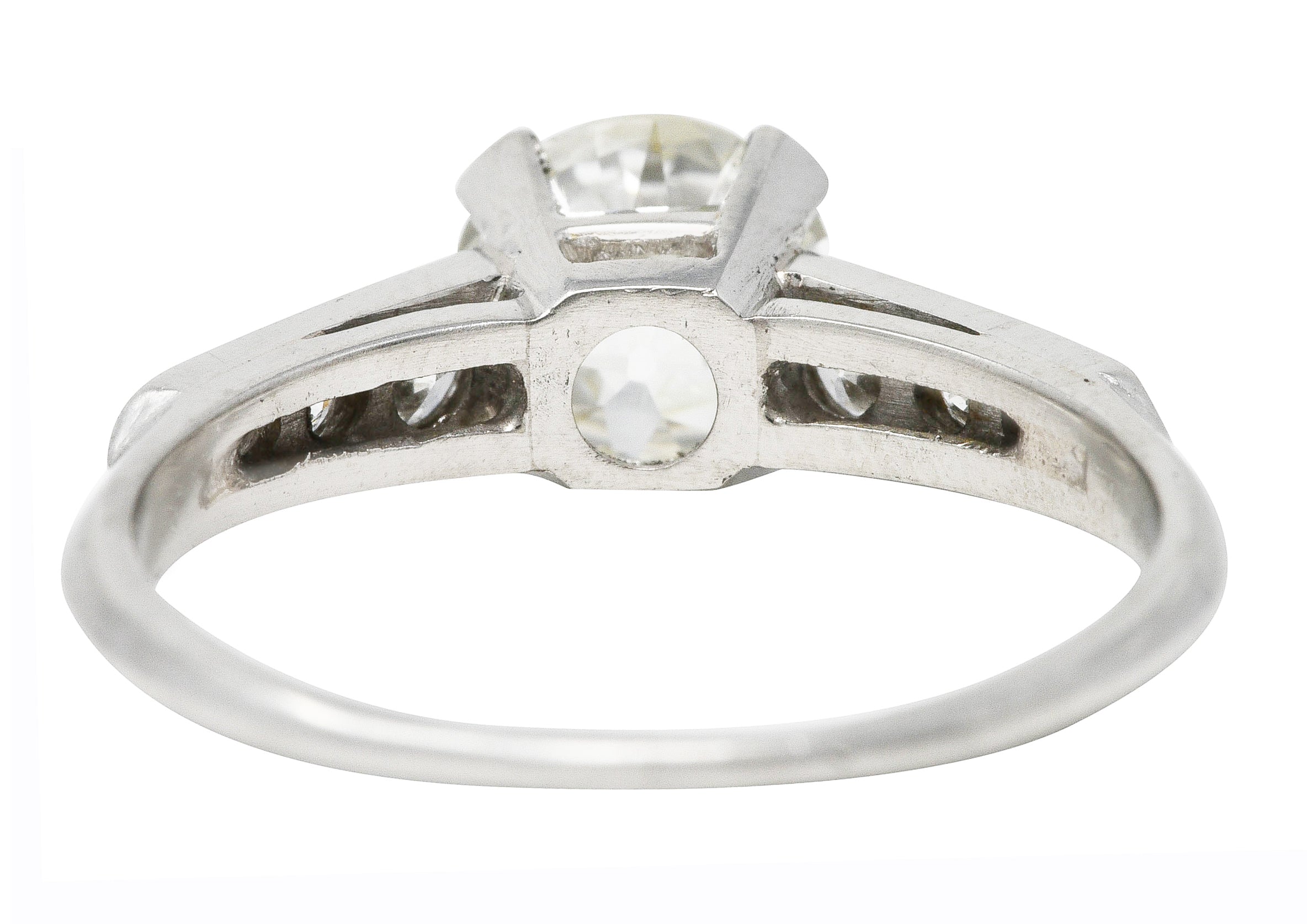 Art Deco 1.51 CTW Old European Cut Diamond Platinum Engagement Ring GIA Wilson's Estate Jewelry