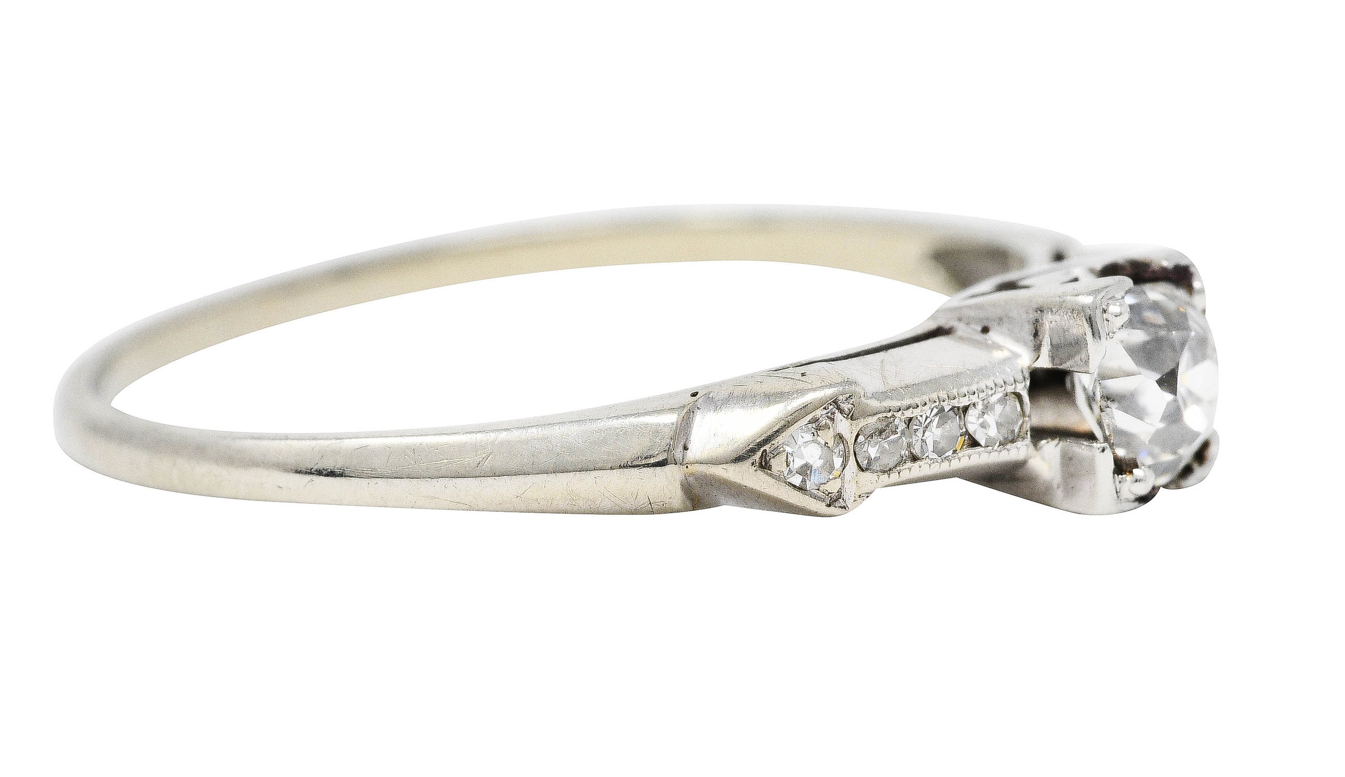 Art Deco 0.44 CTW Diamond 18 Karat White Gold Engagement RingRing - Wilson's Estate Jewelry