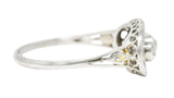 1910 Edwardian 0.27 CTW Old Mine Diamond Antique Three Stone Band Ring Wilson's Estate Jewelry