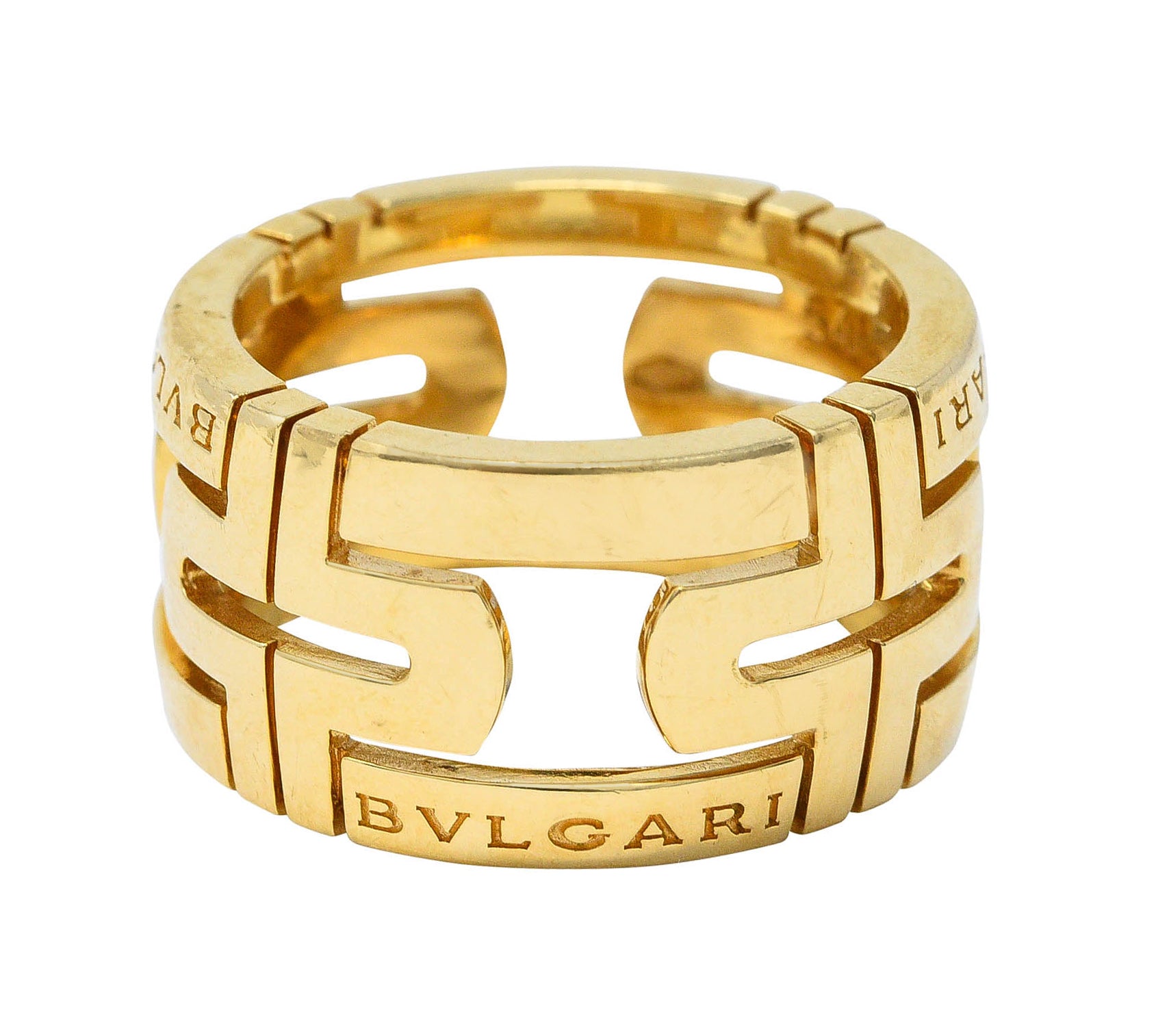 Bulgari Contemporary 18 Karat Gold Parentesi Italian Band RingRing - Wilson's Estate Jewelry