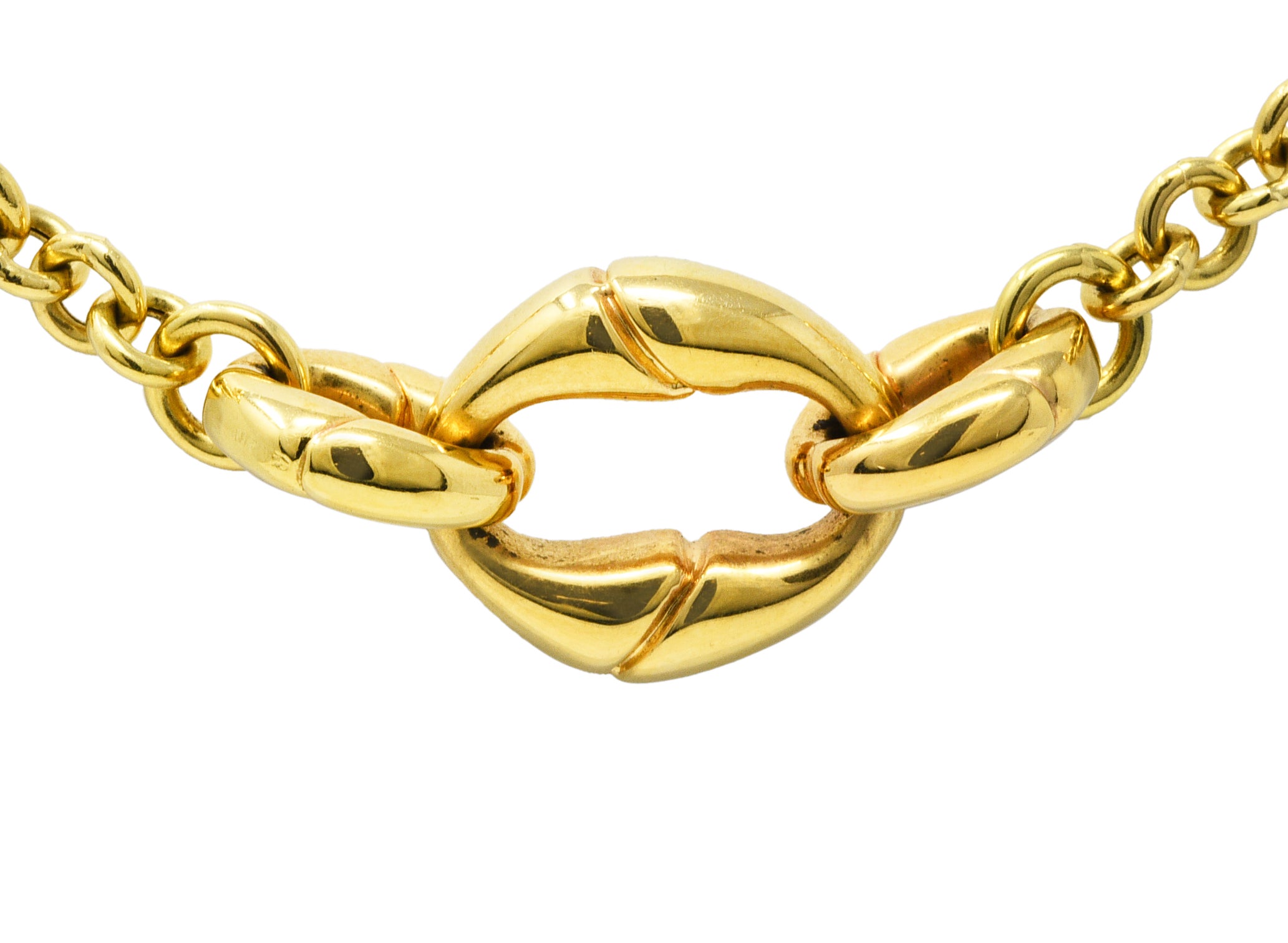 Gucci 18 Karat Gold Bamboo Link Station NecklaceNecklace - Wilson's Estate Jewelry