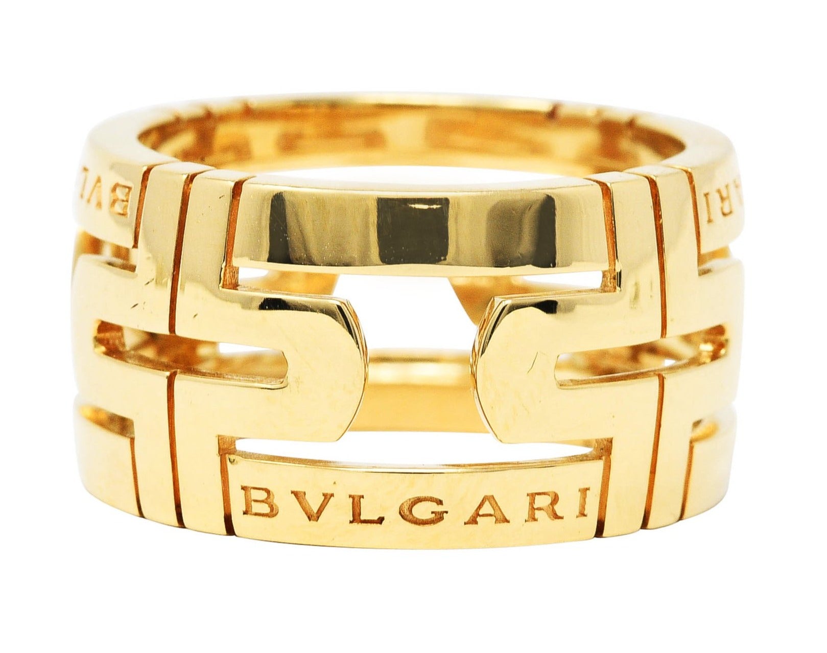 Bulgari Contemporary 18 Karat Gold Parentesi Italian Band RingRing - Wilson's Estate Jewelry