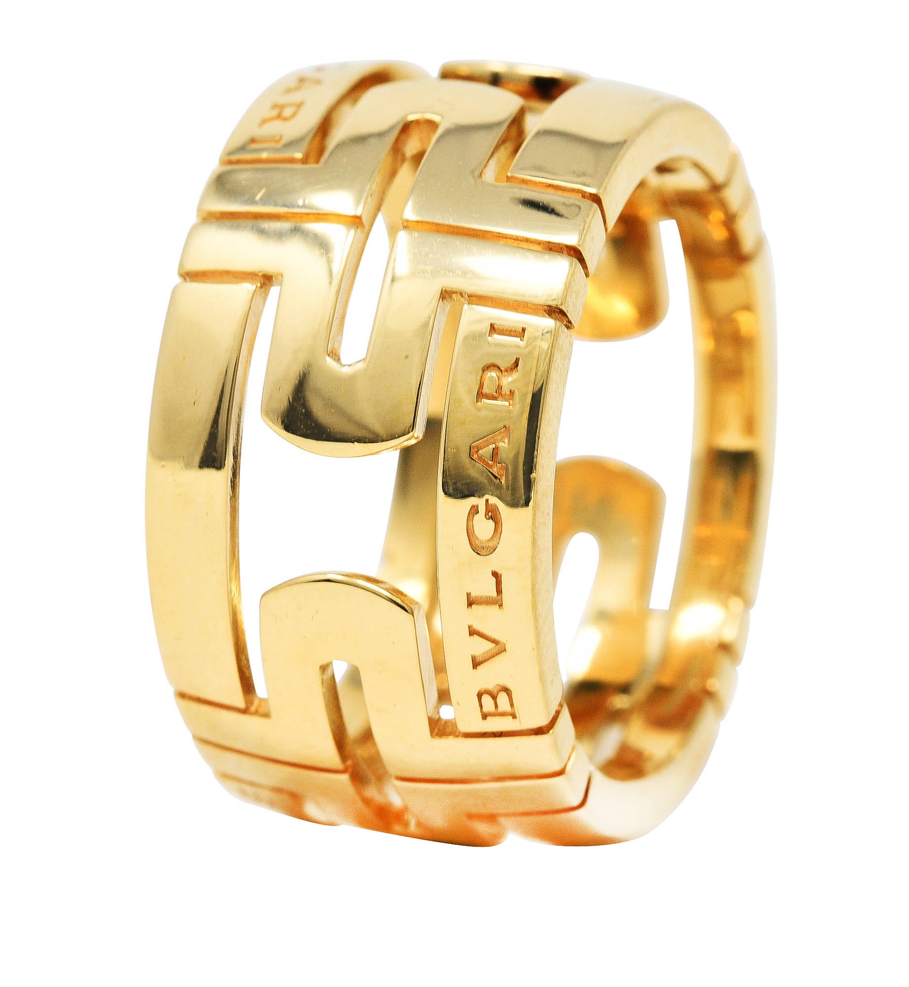 Bulgari Contemporary 18 Karat Gold Parentesi Italian Band RingRing - Wilson's Estate Jewelry