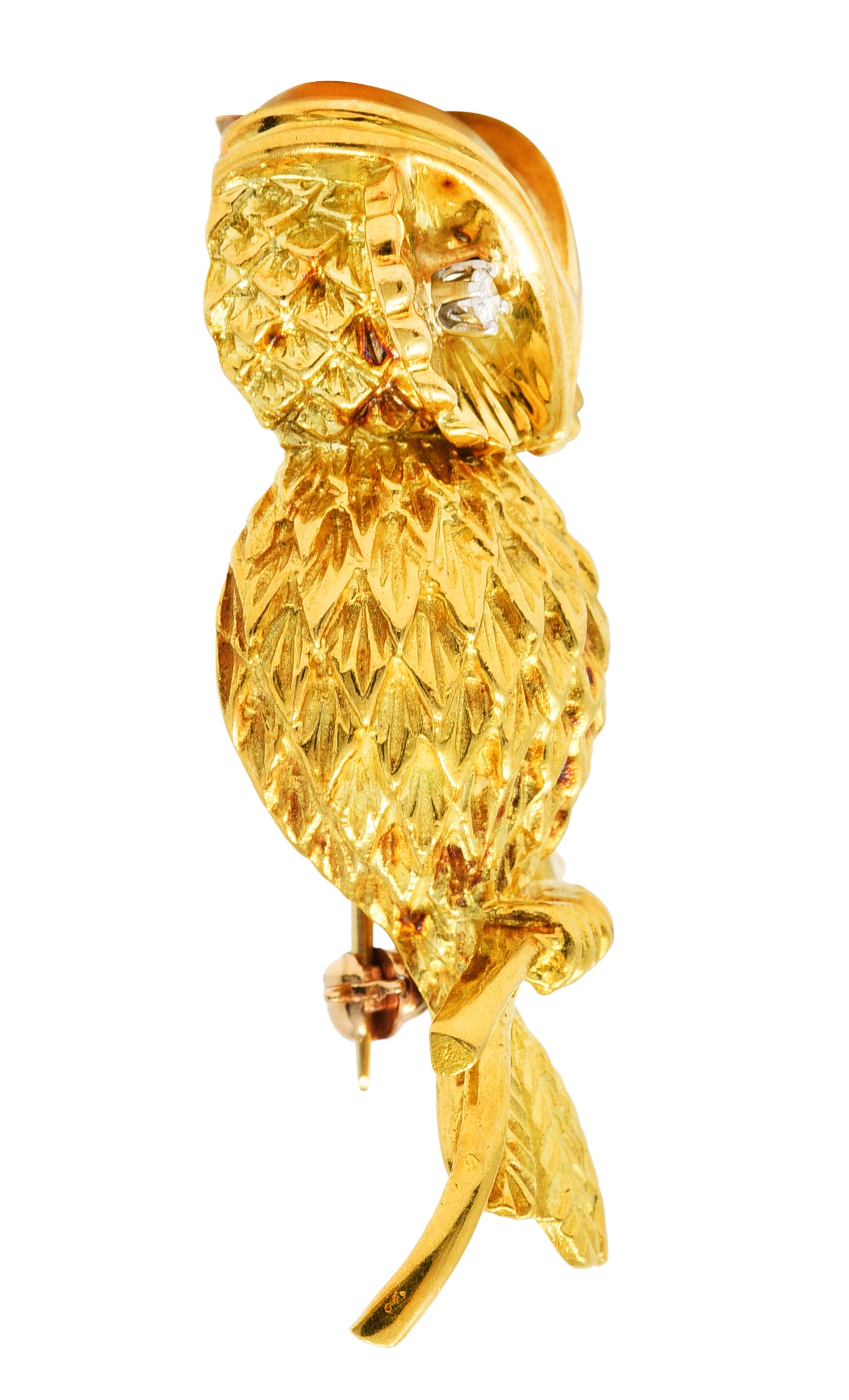 Tiffany & Co. Retro Diamond 18 Karat Gold Owl BroochBrooch - Wilson's Estate Jewelry