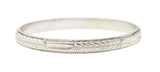 Art Deco 14 Karat White Gold Wheat Band Ring Wilson's Estate Jewelry