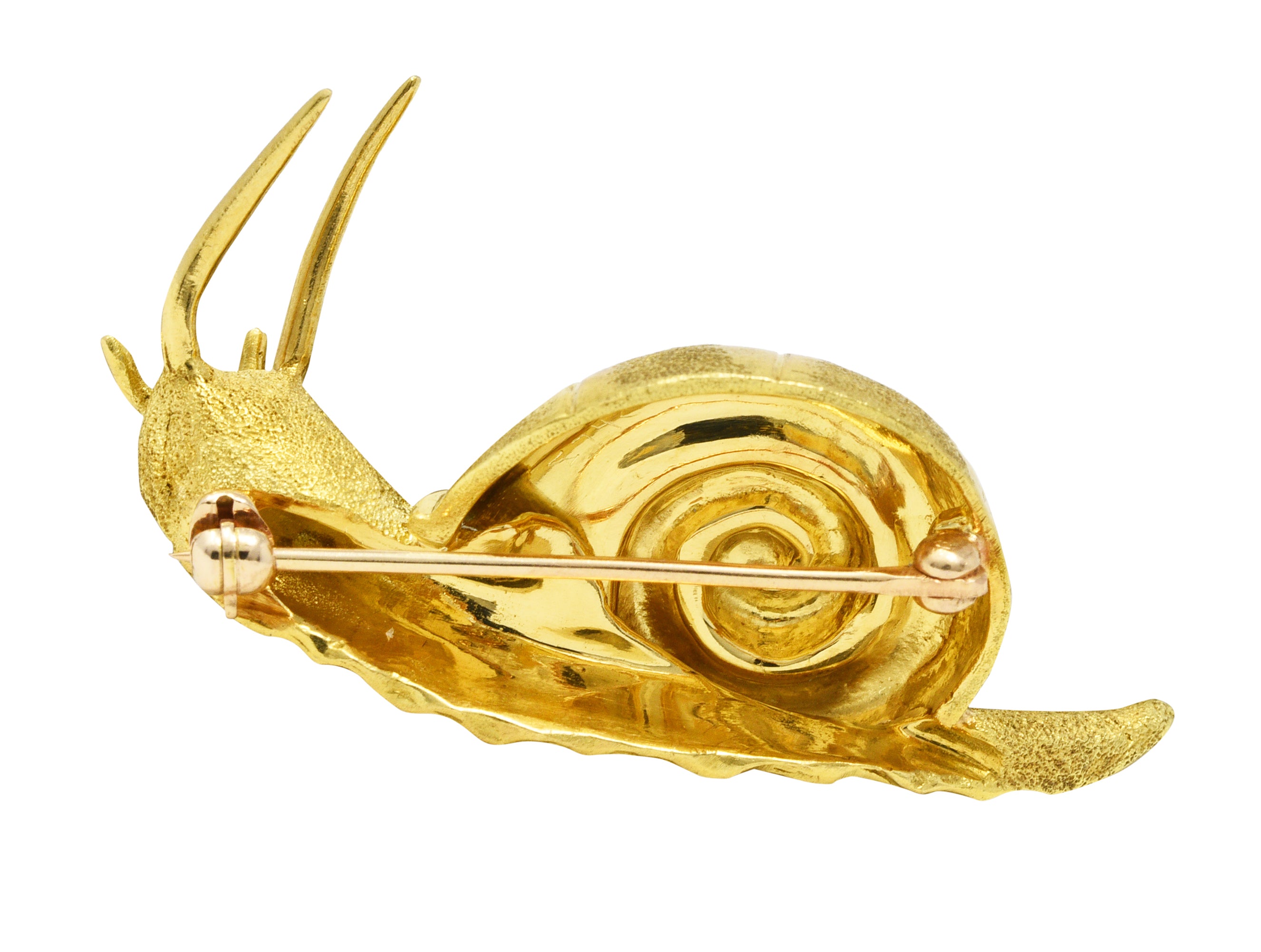 Vintage Diamond 18 Karat Yellow Gold Snail BroochBrooch - Wilson's Estate Jewelry