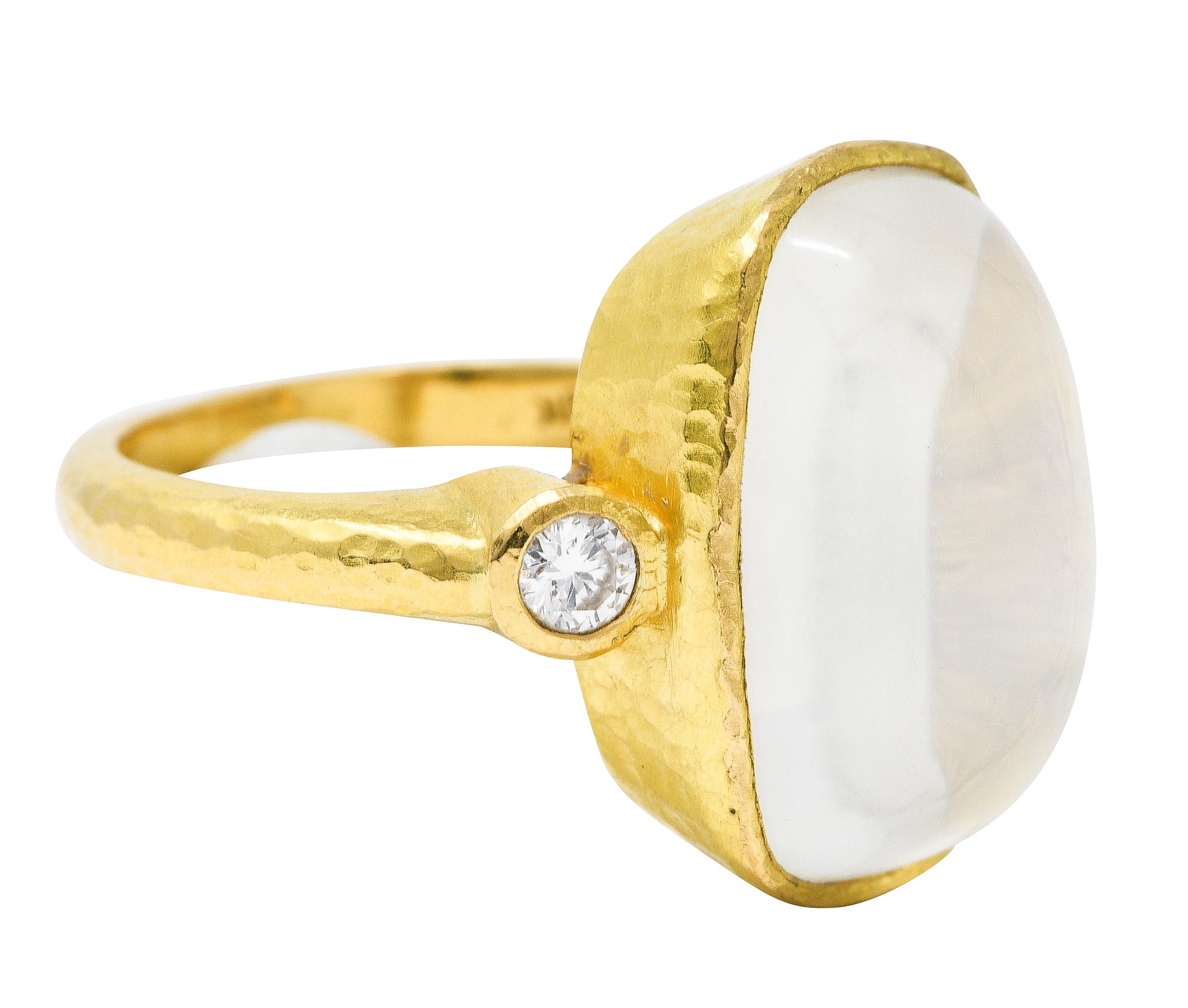 Elizabeth Locke Diamond Moonstone 19 Karat Gold RingRing - Wilson's Estate Jewelry