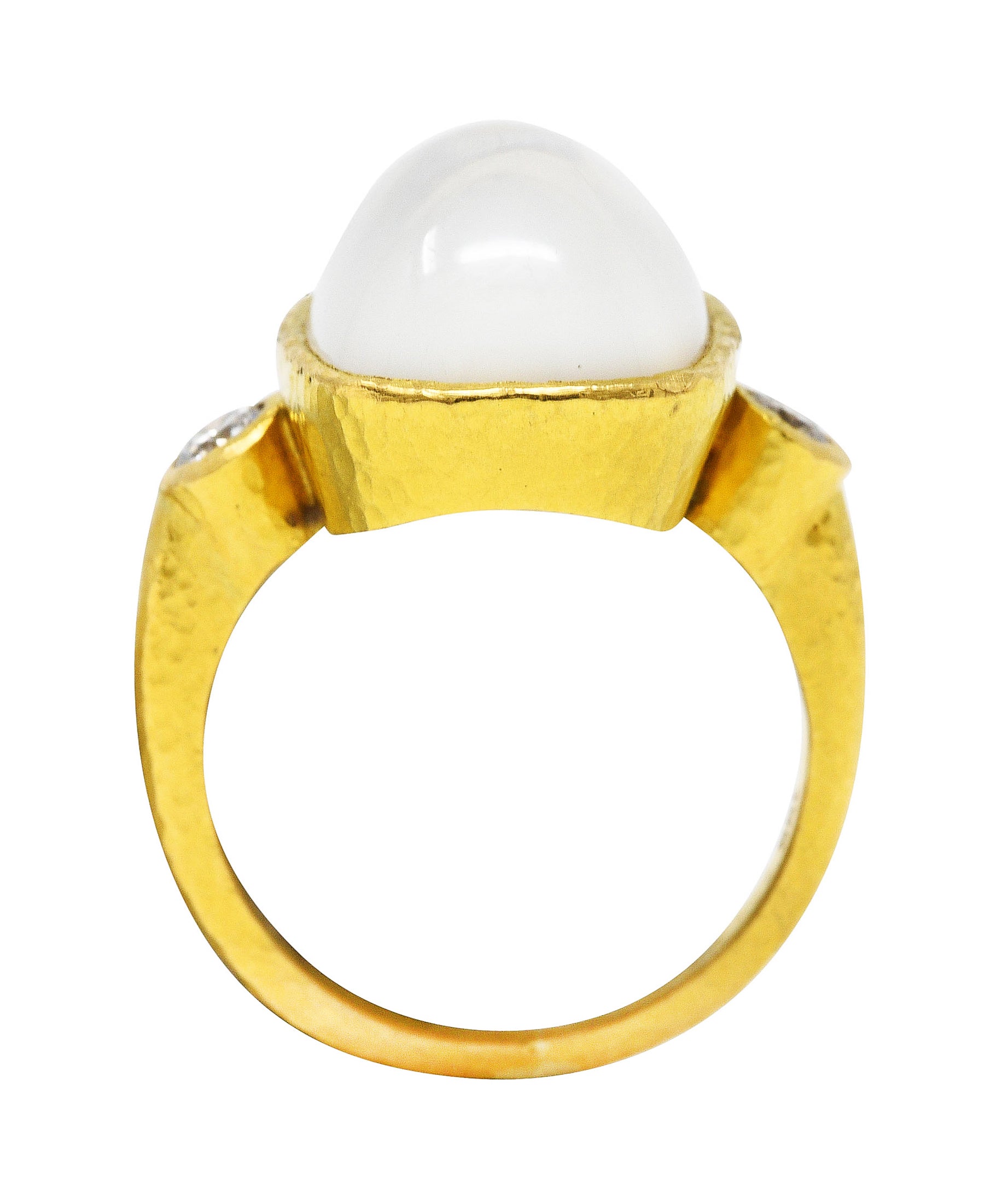 Elizabeth Locke Diamond Moonstone 19 Karat Gold RingRing - Wilson's Estate Jewelry