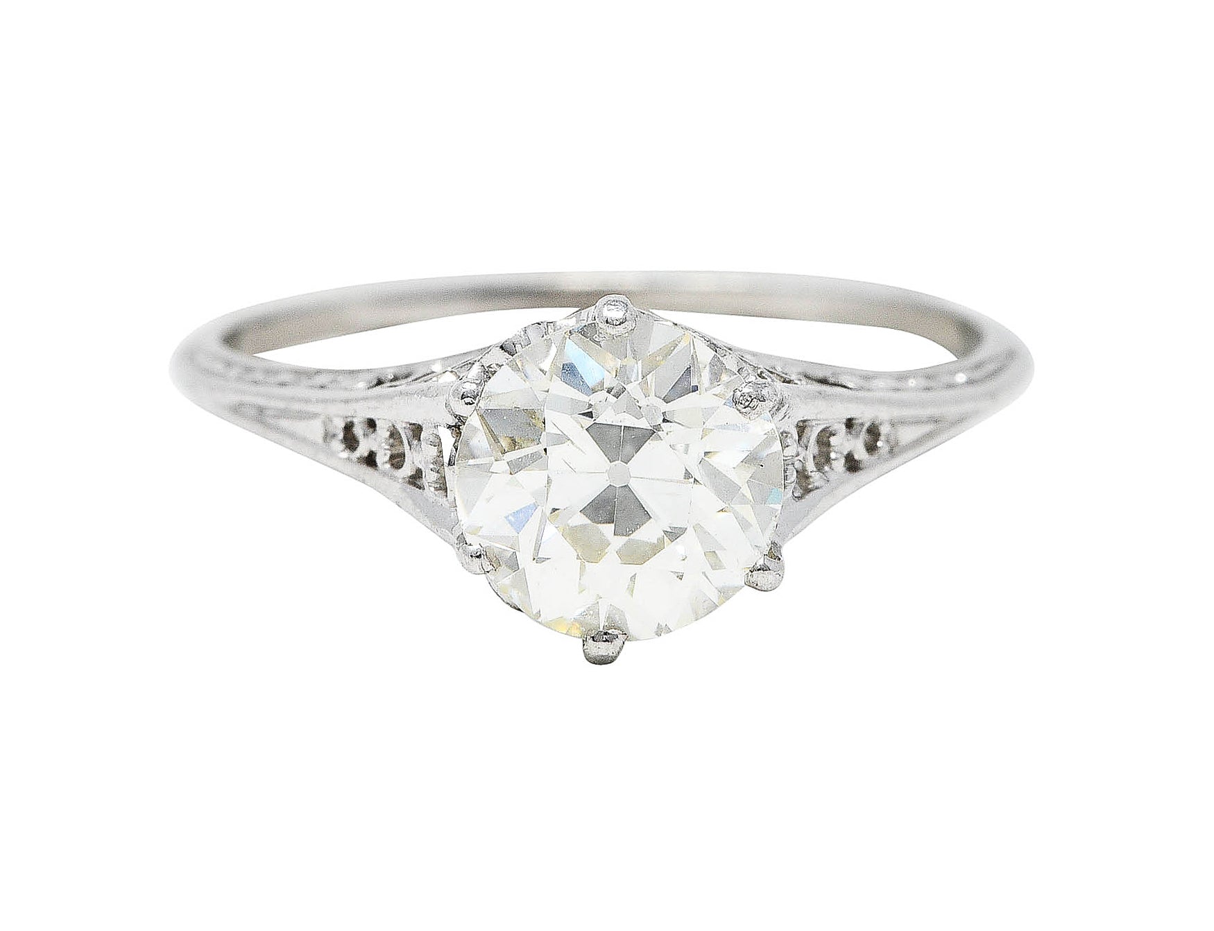 Art Deco 1.35 CTW Diamond Platinum Trellis Engagement RingRing - Wilson's Estate Jewelry