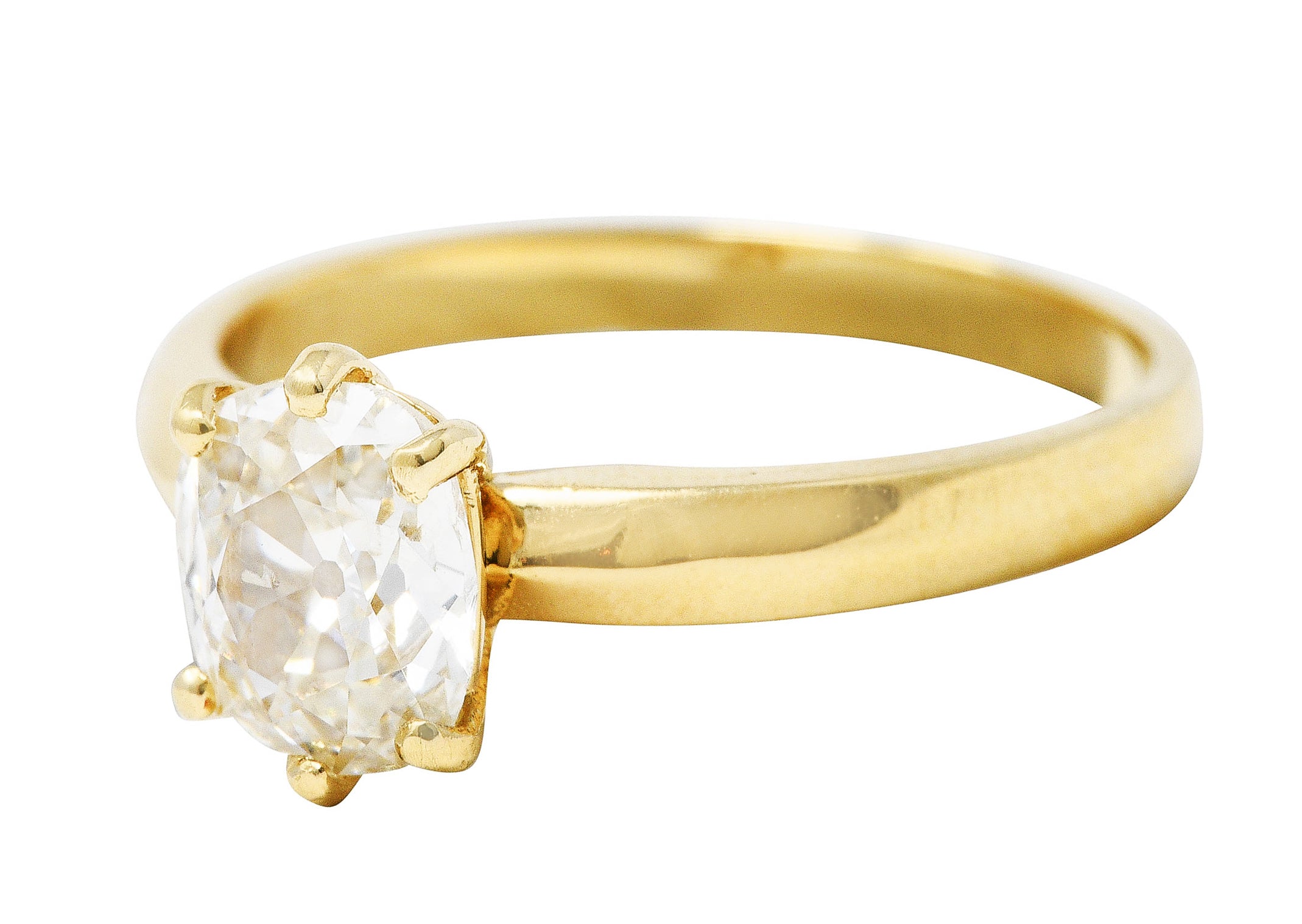 British 0.87 CTW Old Mine Diamond 14 Karat Gold Solitaire Engagement RingRing - Wilson's Estate Jewelry