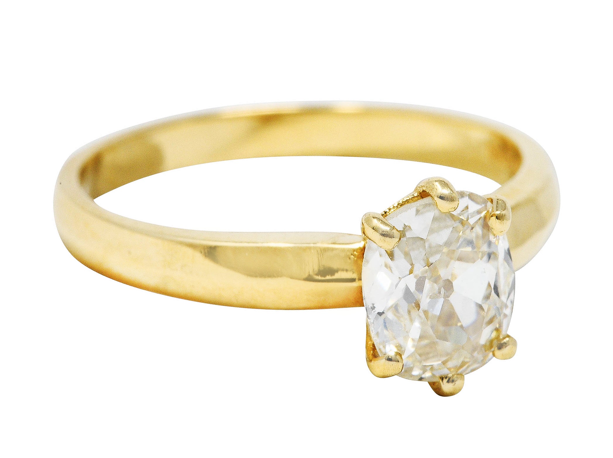 British 0.87 CTW Old Mine Diamond 14 Karat Gold Solitaire Engagement RingRing - Wilson's Estate Jewelry