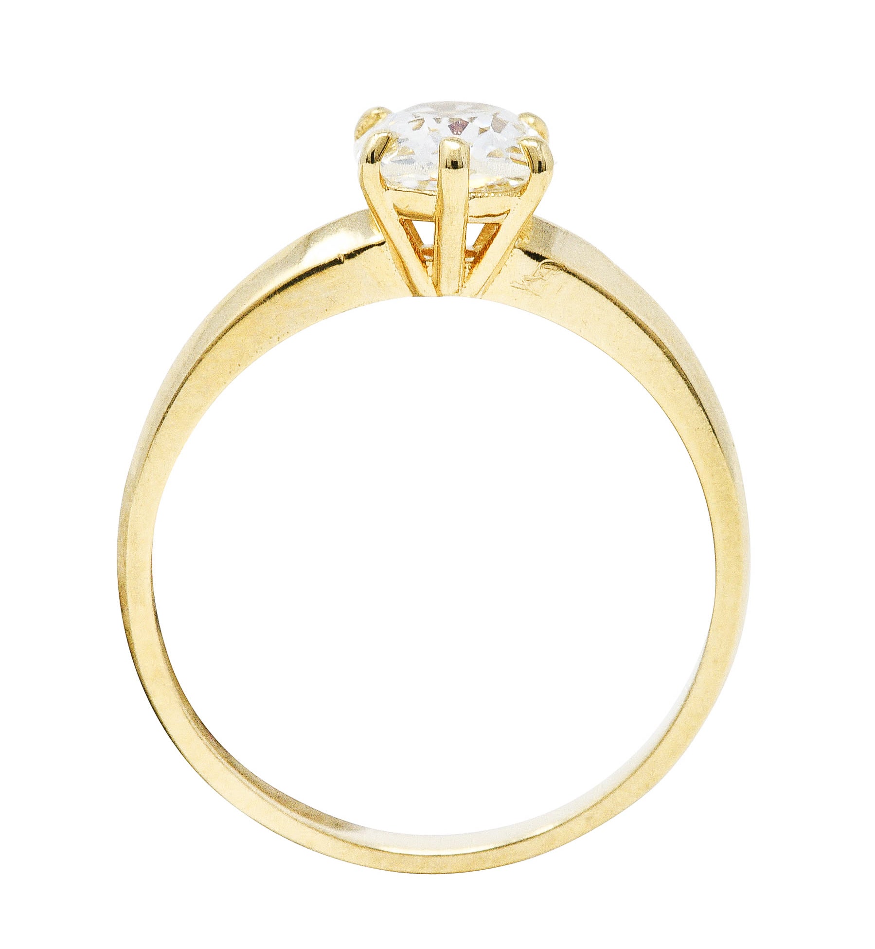 British 0.87 CTW Old Mine Diamond 14 Karat Gold Solitaire Engagement RingRing - Wilson's Estate Jewelry