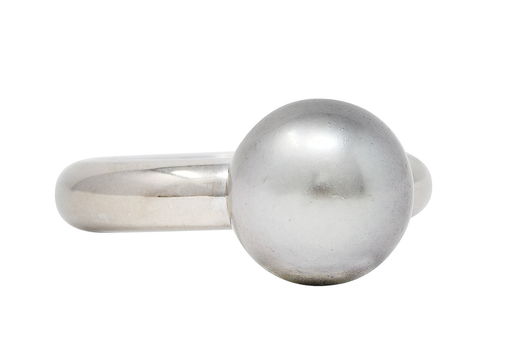 Cartier 2001 Tahitian South Sea Pearl 18 Karat White Gold RingRing - Wilson's Estate Jewelry