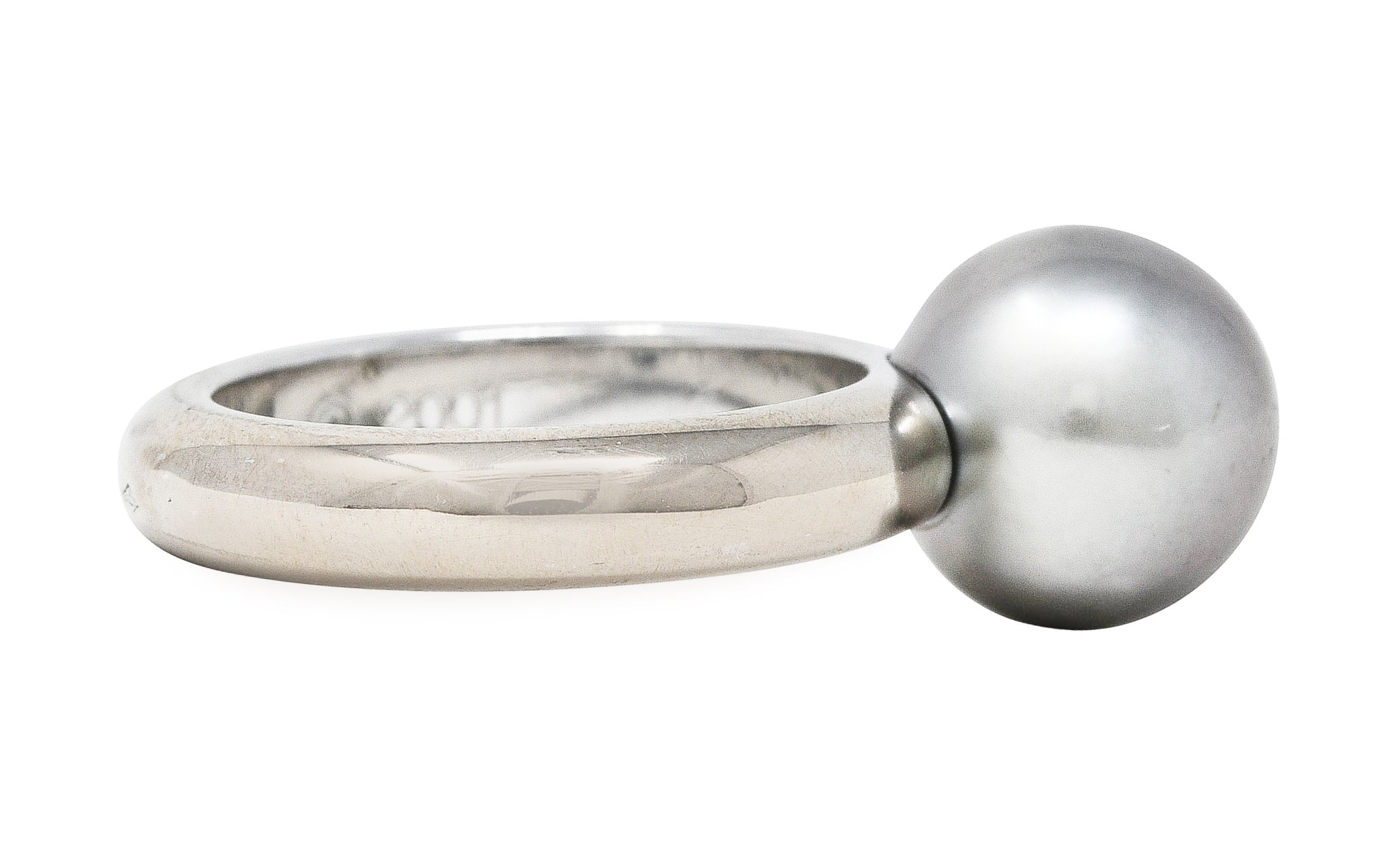 Cartier 2001 Tahitian South Sea Pearl 18 Karat White Gold RingRing - Wilson's Estate Jewelry