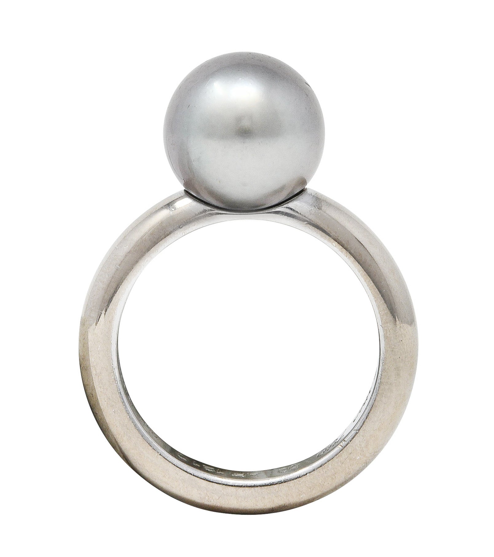 Cartier 2001 Tahitian South Sea Pearl 18 Karat White Gold RingRing - Wilson's Estate Jewelry