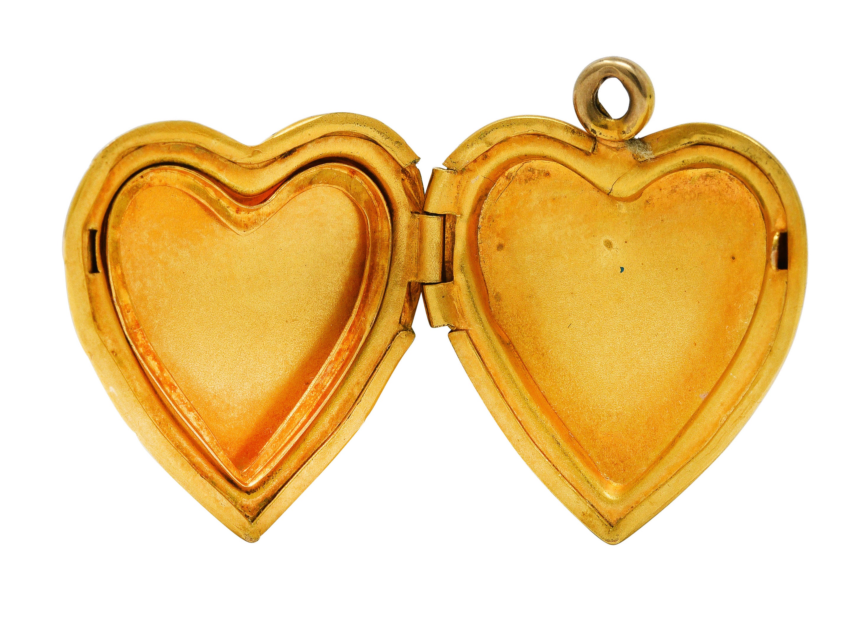 Carl Art Inc 1950's 10 Karat Gold Floral Heart Locket Pendantcharm - Wilson's Estate Jewelry