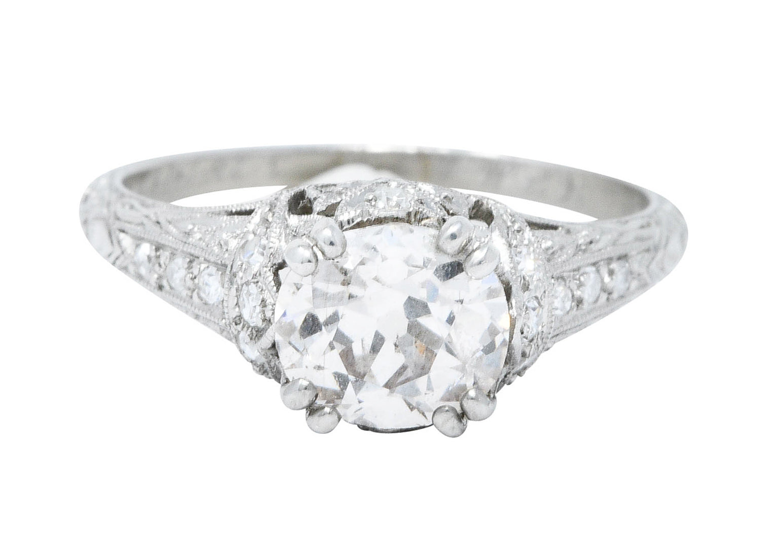 1910 Edwardian Byard F. Brogan 1.25 CTW Diamond Platinum Engagement RingRing - Wilson's Estate Jewelry