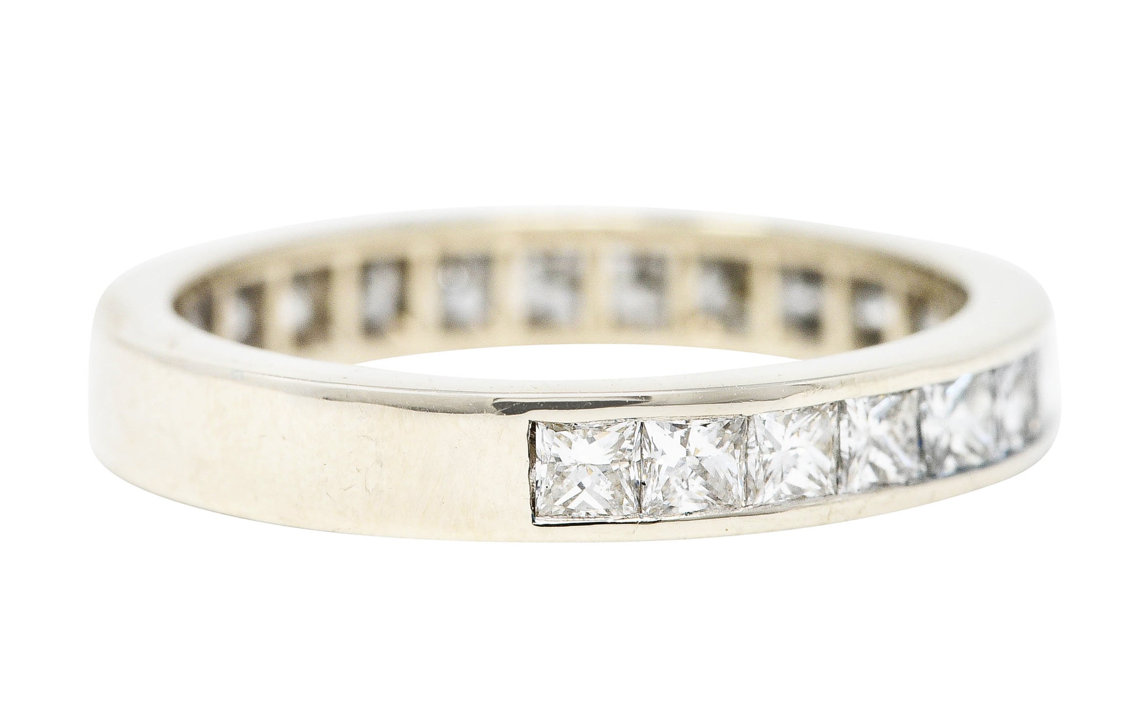 Contemporary 1.00 CTW Princess Diamond White Gold Channel Band RingRing - Wilson's Estate Jewelry