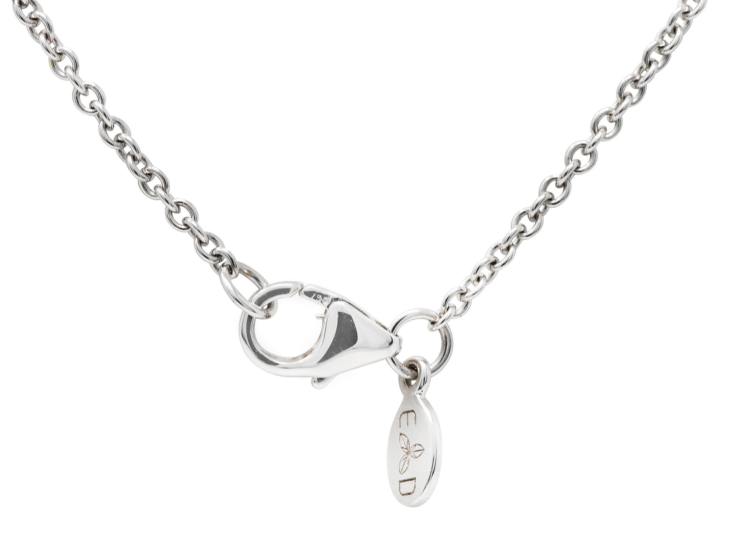 2000's Diamond 18 Karat White Gold Interlocking Rings Station NecklaceNecklace - Wilson's Estate Jewelry