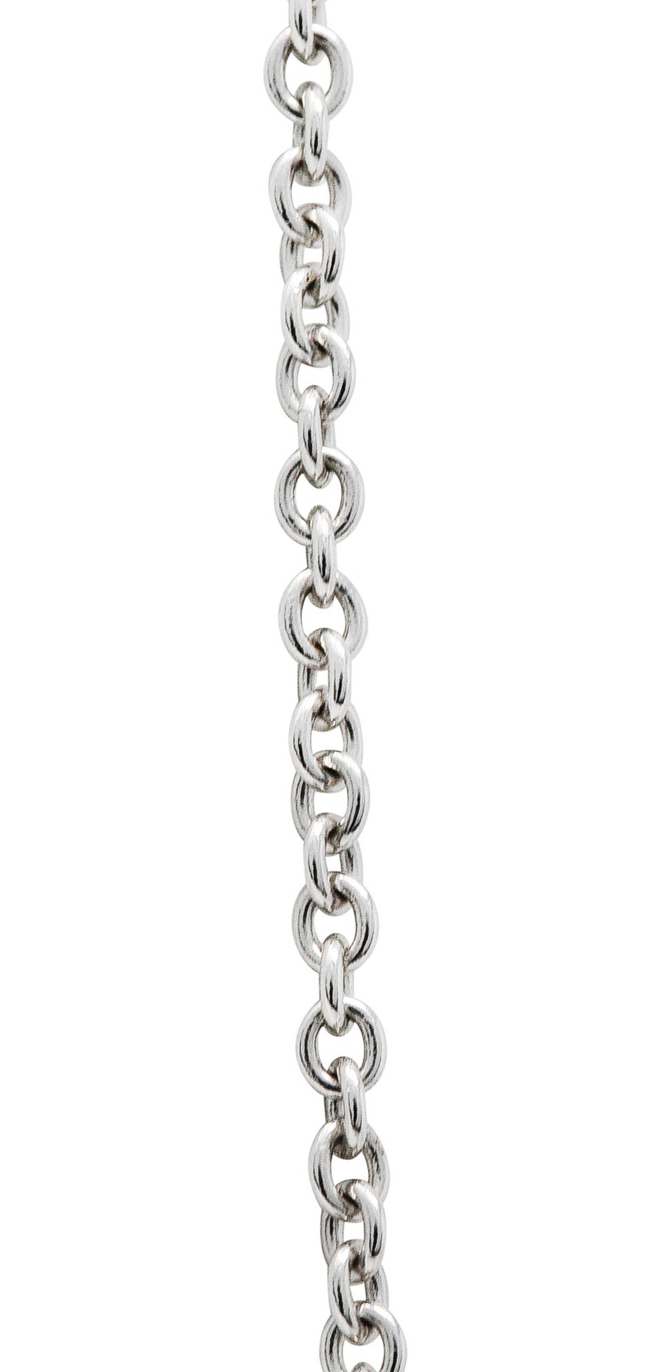2000's Diamond 18 Karat White Gold Interlocking Rings Station NecklaceNecklace - Wilson's Estate Jewelry