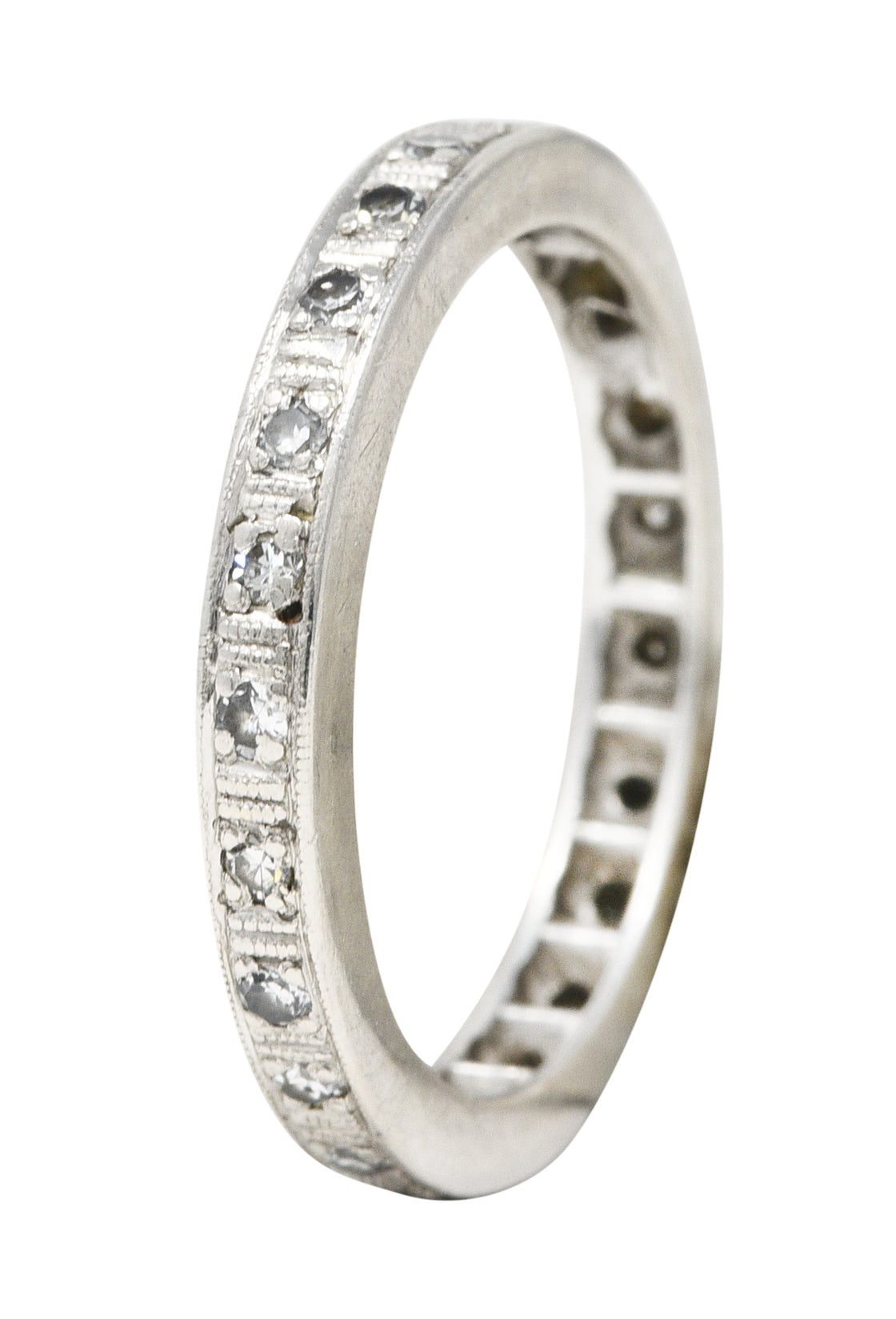 Art Deco 0.35 Single Cut Diamond Platinum Eternity Band Ring Wilson's Estate Jewelry