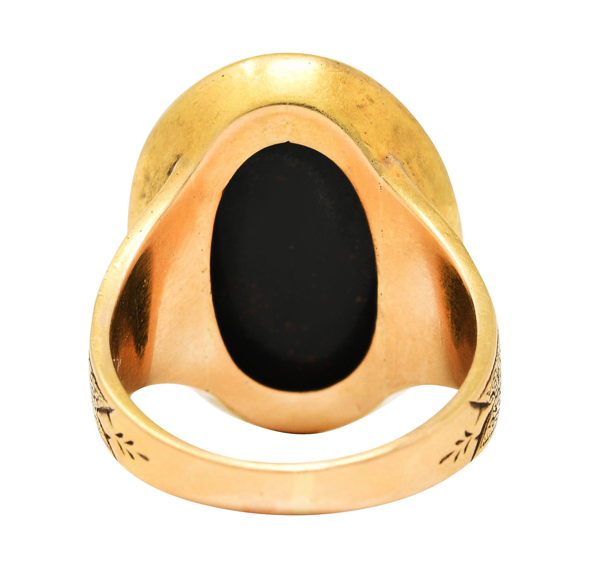 Victorian Bloodstone 18 Karat Gold Intaglio Monogram Signet Unisex RingRing - Wilson's Estate Jewelry