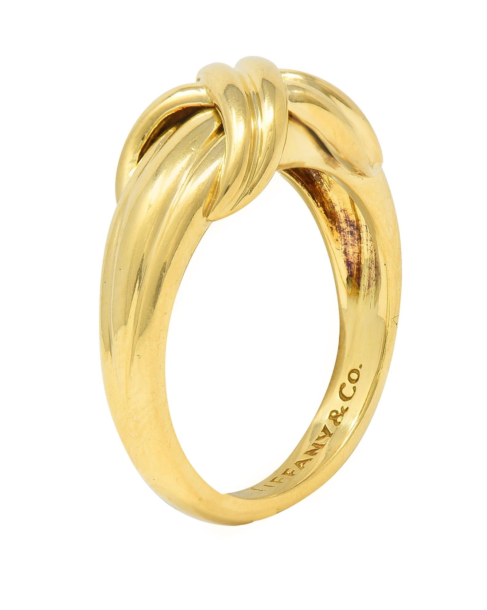 Tiffany & Co. 1990 18 Karat Yellow Gold X Knot Vintage Ring