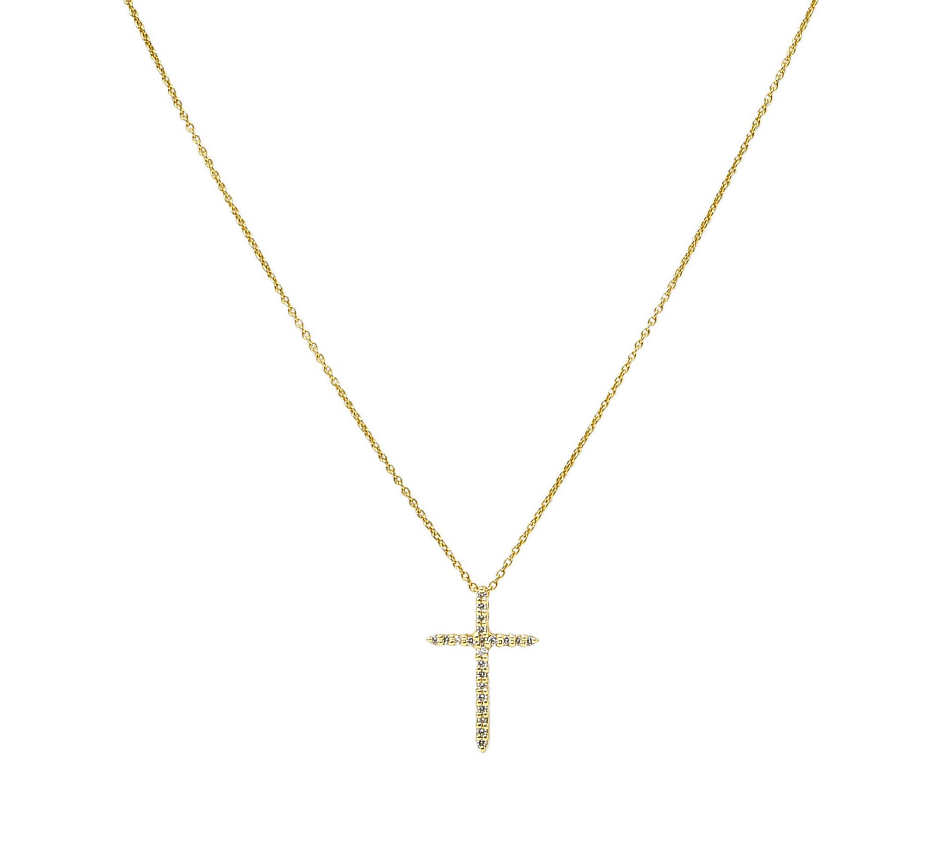 Roberto Coin Diamond 18 Karat Gold Cross Pendant NecklaceNecklace - Wilson's Estate Jewelry