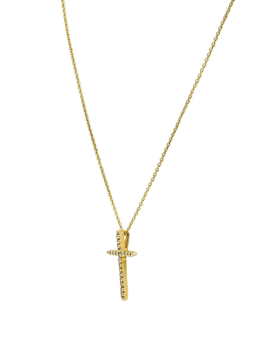 Roberto Coin Diamond 18 Karat Gold Cross Pendant NecklaceNecklace - Wilson's Estate Jewelry