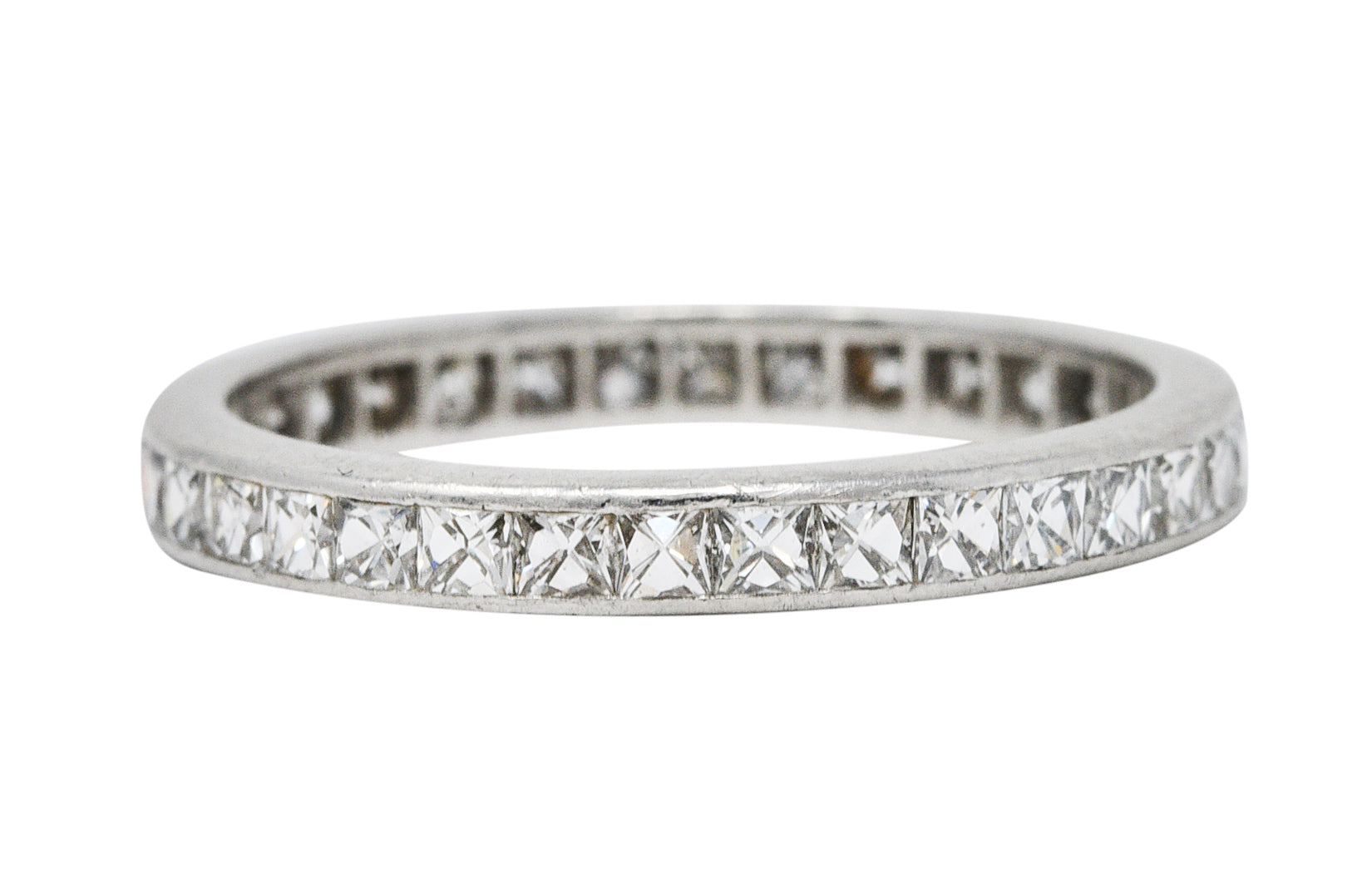 Art Deco 1.20 CTW French Cut Diamond Platinum Eternity Band RingRing - Wilson's Estate Jewelry