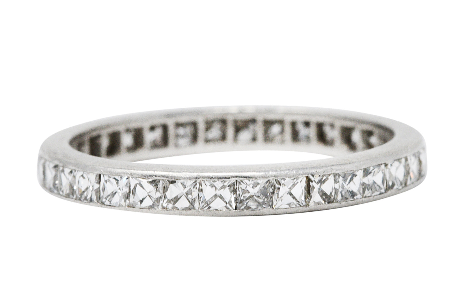 Art Deco 1.20 CTW French Cut Diamond Platinum Eternity Band RingRing - Wilson's Estate Jewelry