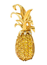 .11111 Tiffany & Co. 4.60 CTW Diamond Yellow Sapphire 18 Karat Yellow Gold Pineapple Vintage Fruit Brooch Wilson's Estate Jewelry