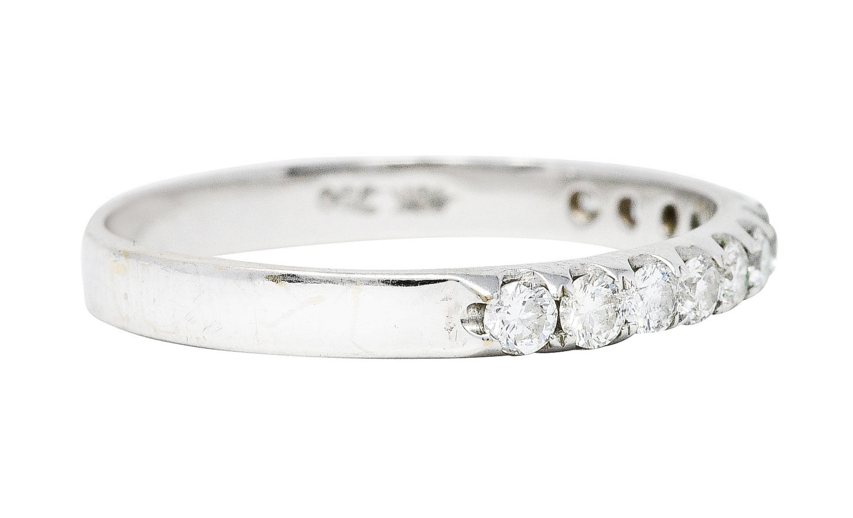 Contemporary 0.36 CTW Diamond 18 Karat White Gold Anniversary Band RingRing - Wilson's Estate Jewelry