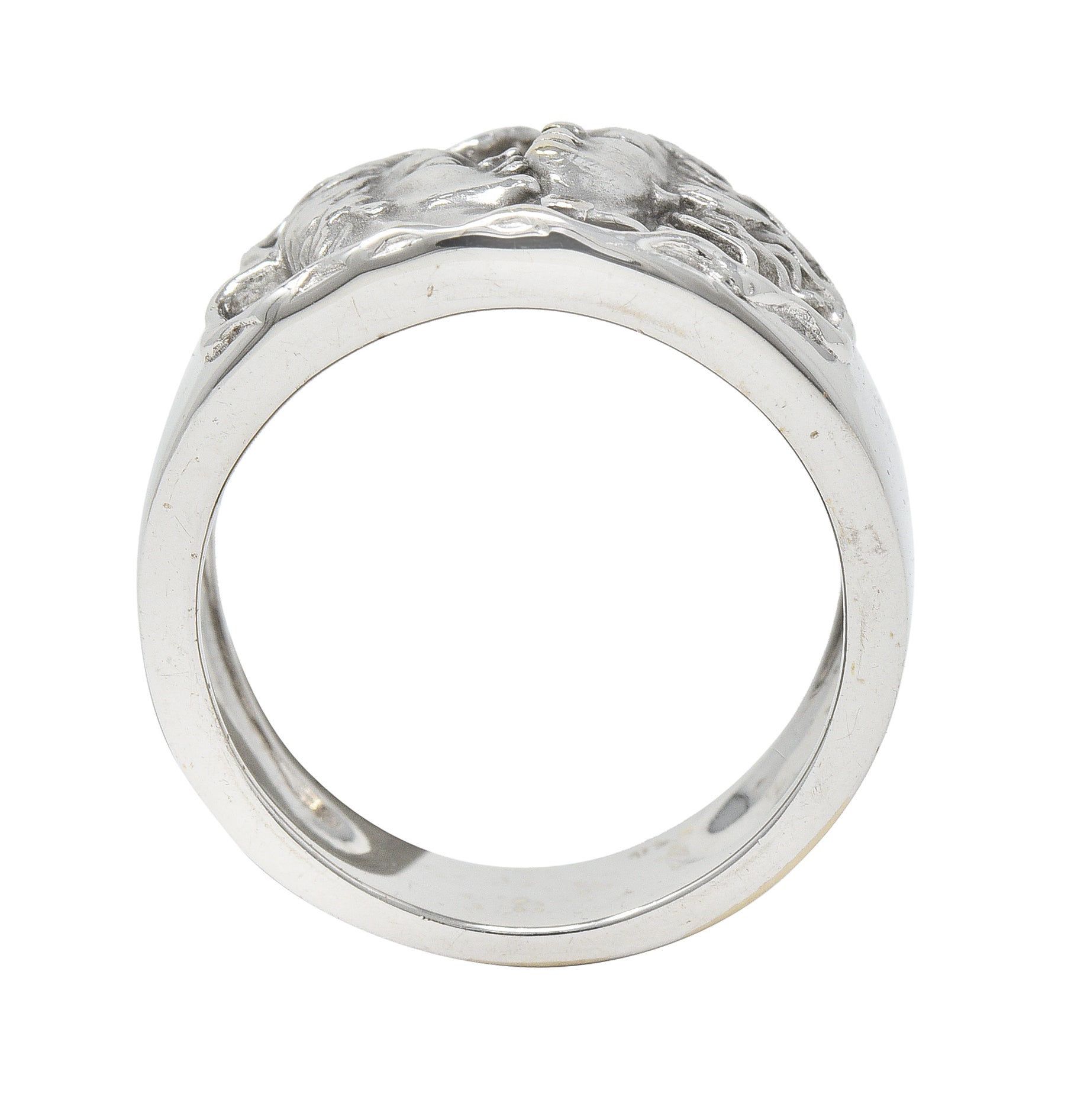 Carrera Y Carrera Diamond 18 Karat White Gold Adam & Eve Band Ring