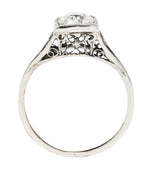 Art Deco 0.68 CTW Diamond Platinum Butterfly Engagement Ring Wilson's Estate Jewelry