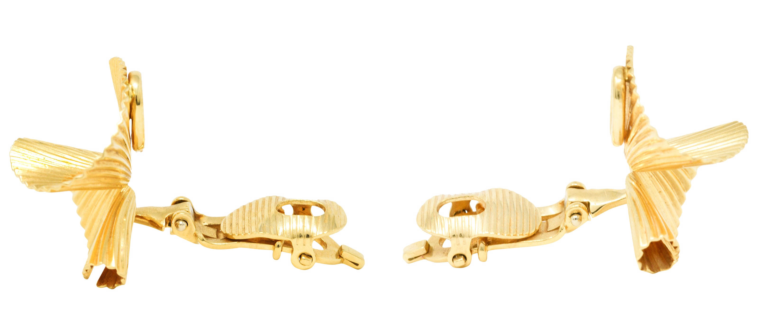 Tiffany & Co. Retro 18 Karat Gold Twisting Ear-Clip EarringsEarrings - Wilson's Estate Jewelry