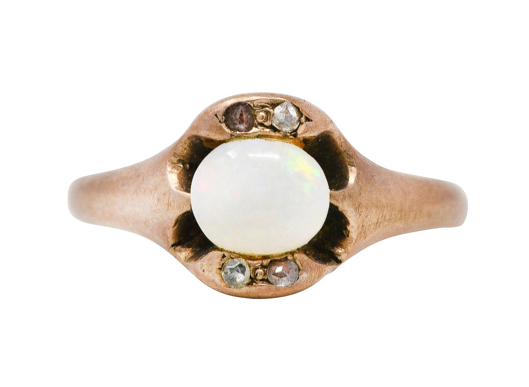 Victorian Opal Diamond 10 Karat Rose Gold Gemstone RingRing - Wilson's Estate Jewelry