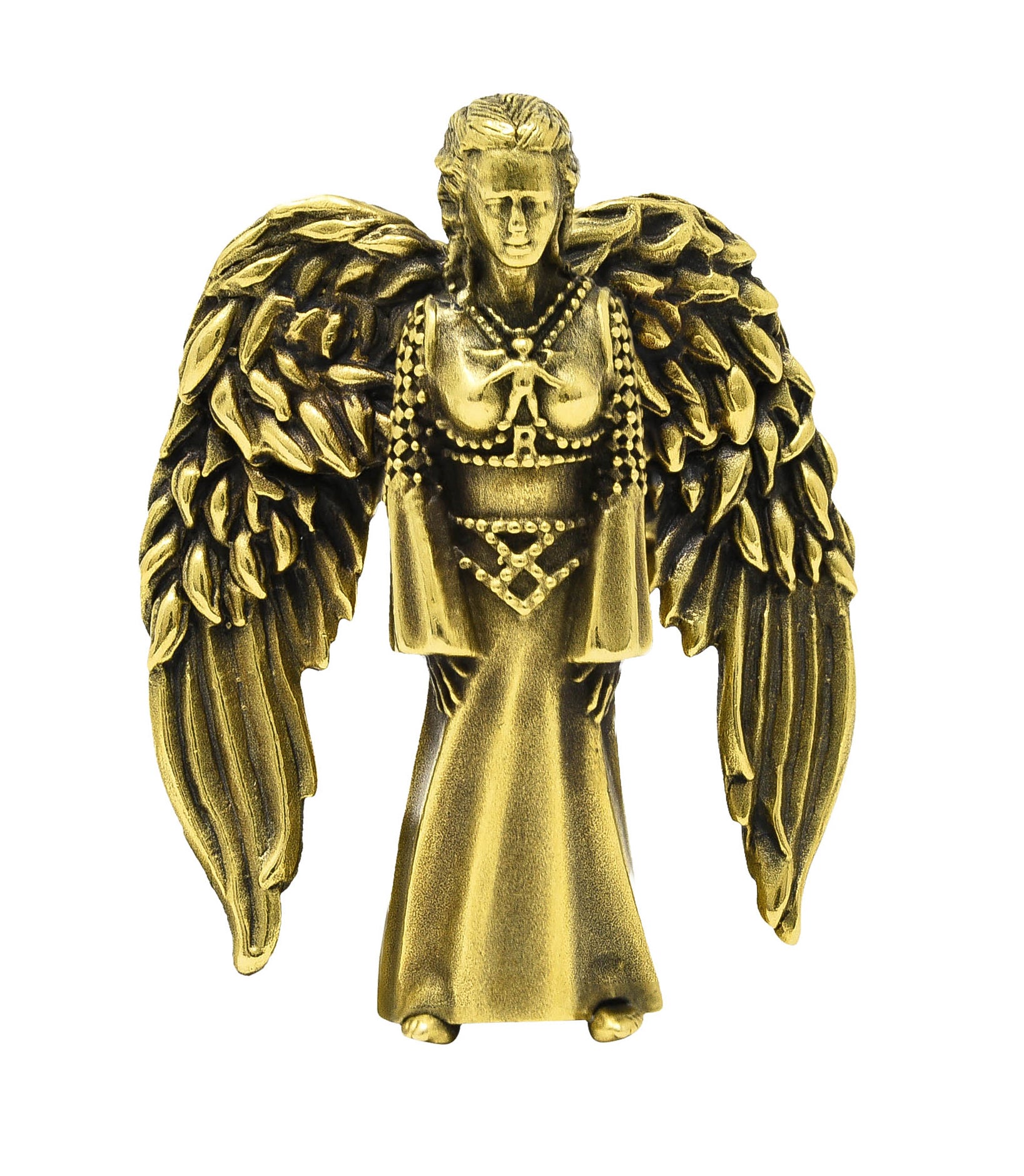 Kieselstein-Cord 1995 18 Karat Yellow Gold Articulated Winged Angel Vintage Pendant Brooch Wilson's Estate Jewelry