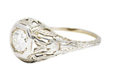 1920's Art Deco Diamond 18 Karat White Gold Blossom Engagement RingRing - Wilson's Estate Jewelry