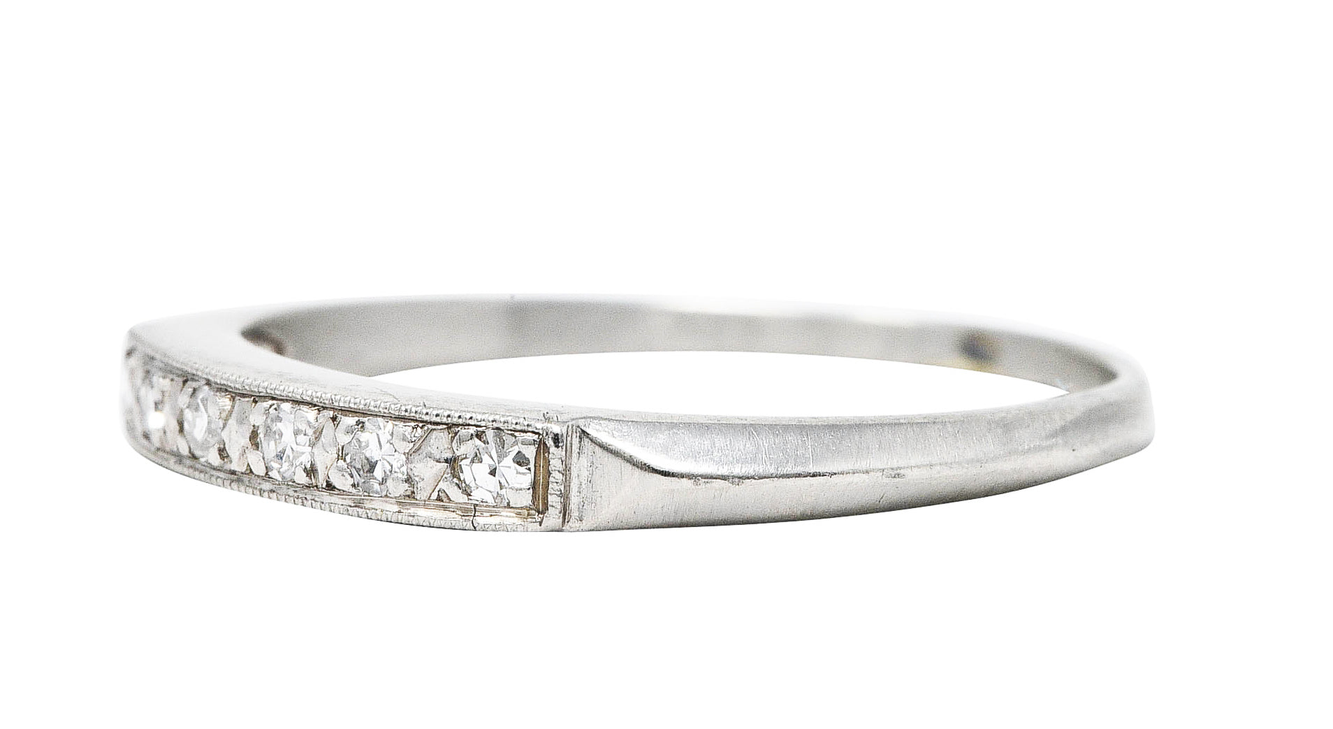 Art Deco Single Cut Diamond Platinum Anniversary Band RingRing - Wilson's Estate Jewelry