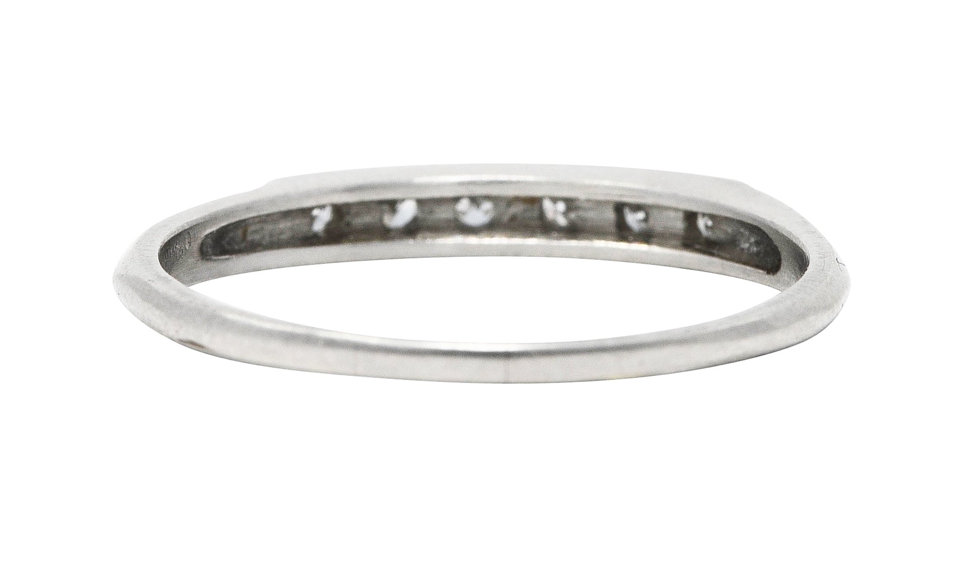 Art Deco Single Cut Diamond Platinum Anniversary Band RingRing - Wilson's Estate Jewelry