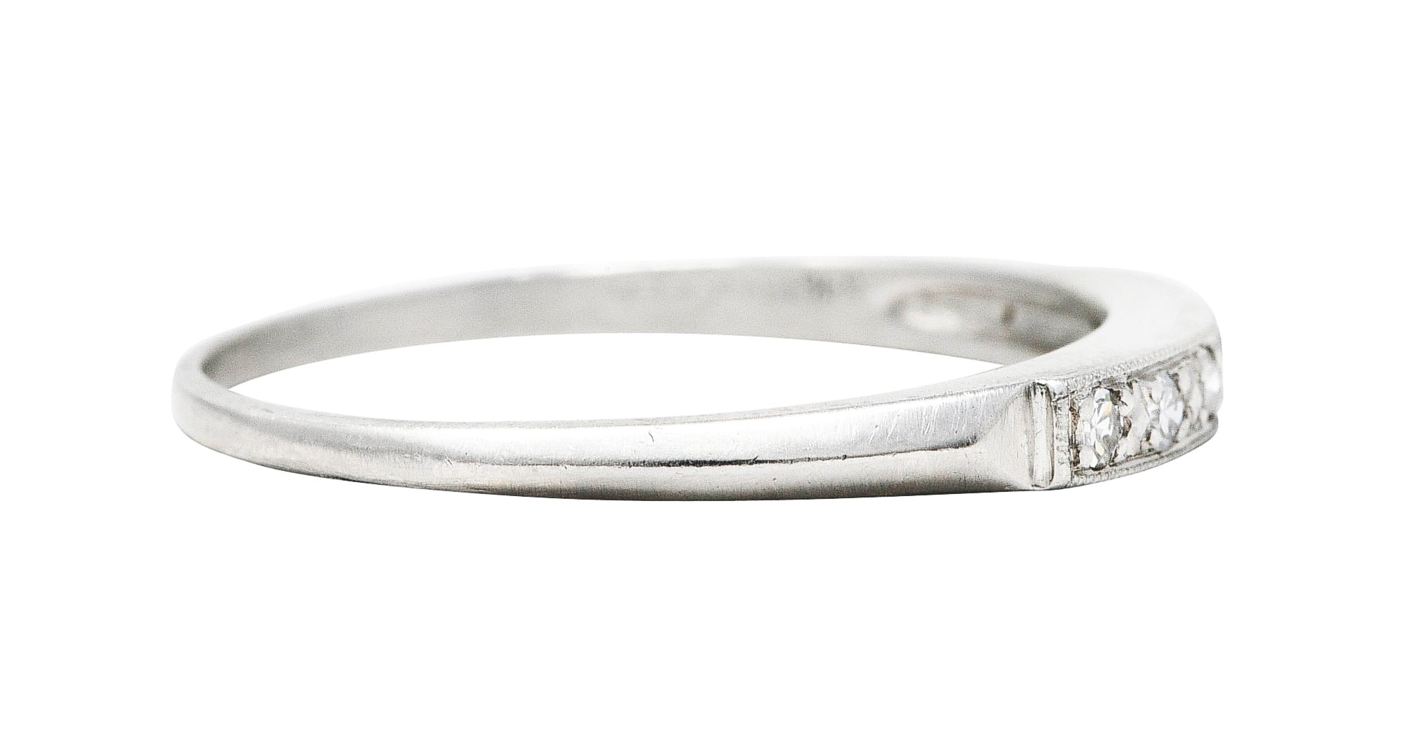 Art Deco Single Cut Diamond Platinum Anniversary Band RingRing - Wilson's Estate Jewelry