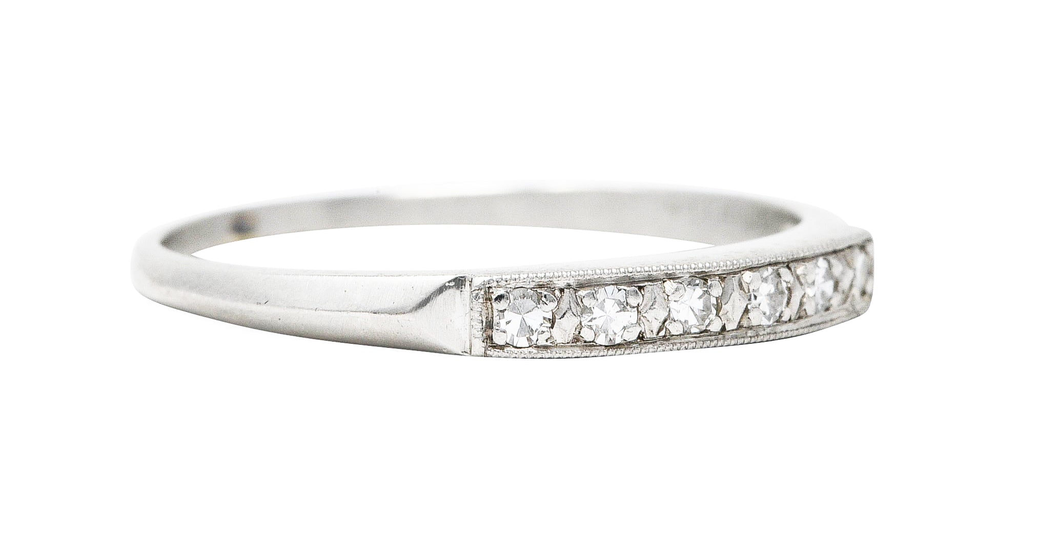 Art Deco Single Cut Diamond Platinum Anniversary Band RingRing - Wilson's Estate Jewelry