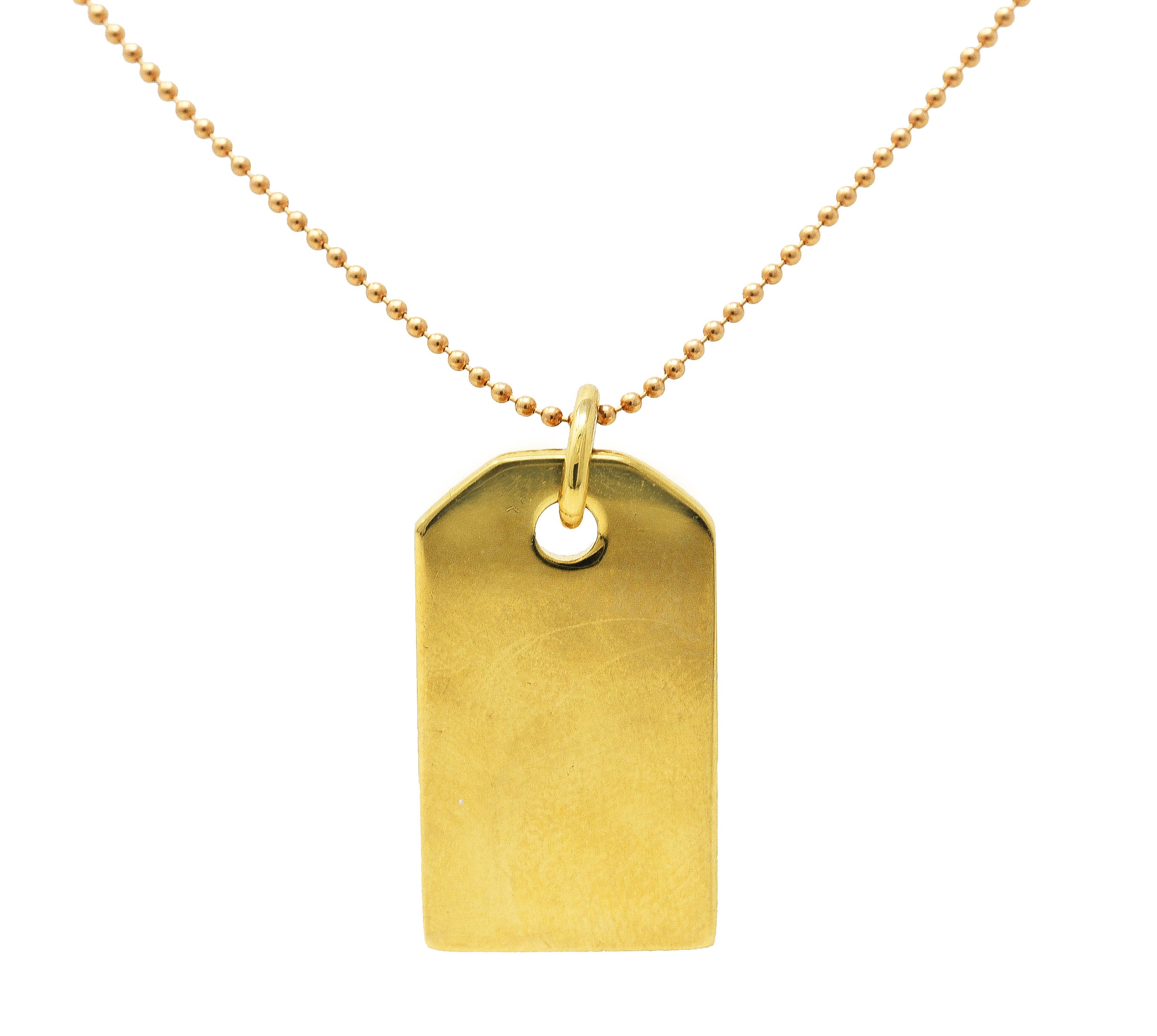 Tiffany & Co. 18 Karat Yellow Gold Vintage Tag Pendant NecklaceNecklace - Wilson's Estate Jewelry